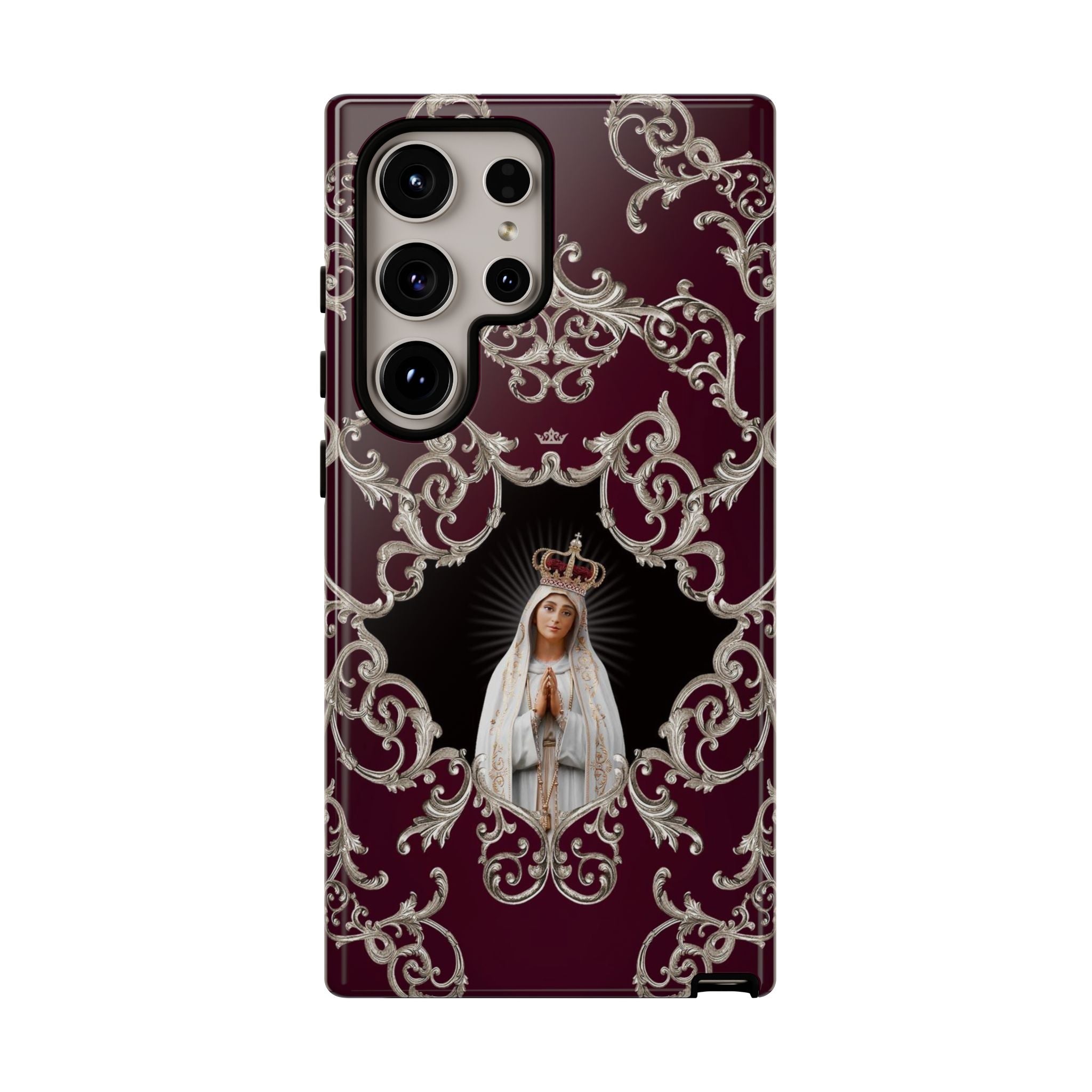 Our Lady of Fatima Hard Phone Case (Baroque Mahogany) - VENXARA
