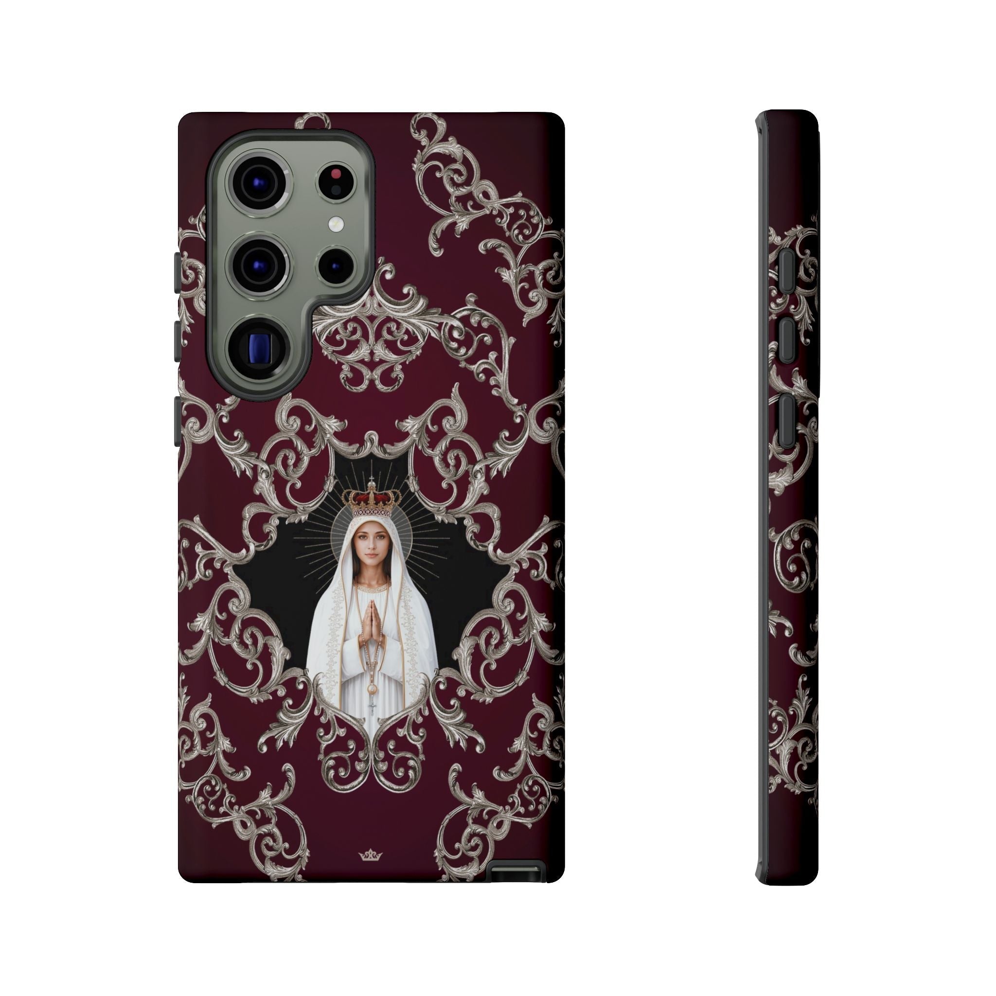 Our Lady of Fatima Hard Phone Case (Baroque Mahogany) - Venxara