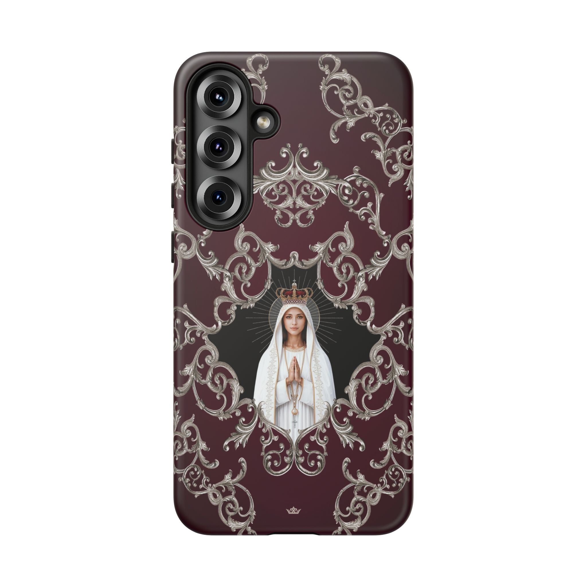 Our Lady of Fatima Hard Phone Case (Baroque Mahogany) - Venxara
