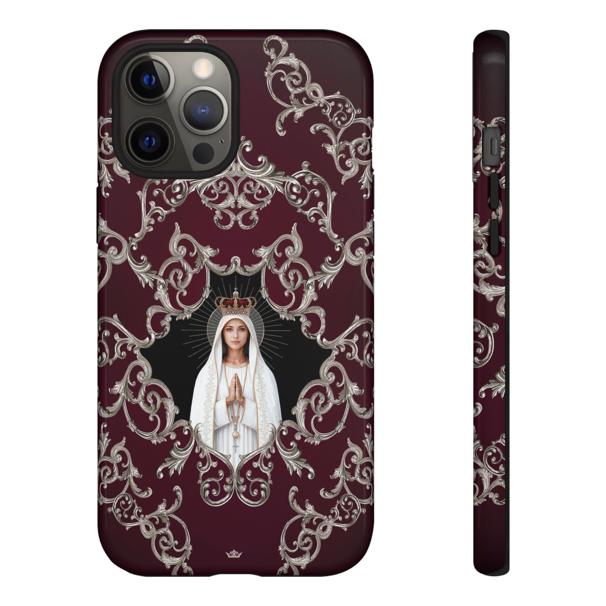 Our Lady of Fatima Hard Phone Case (Baroque Mahogany) - Venxara