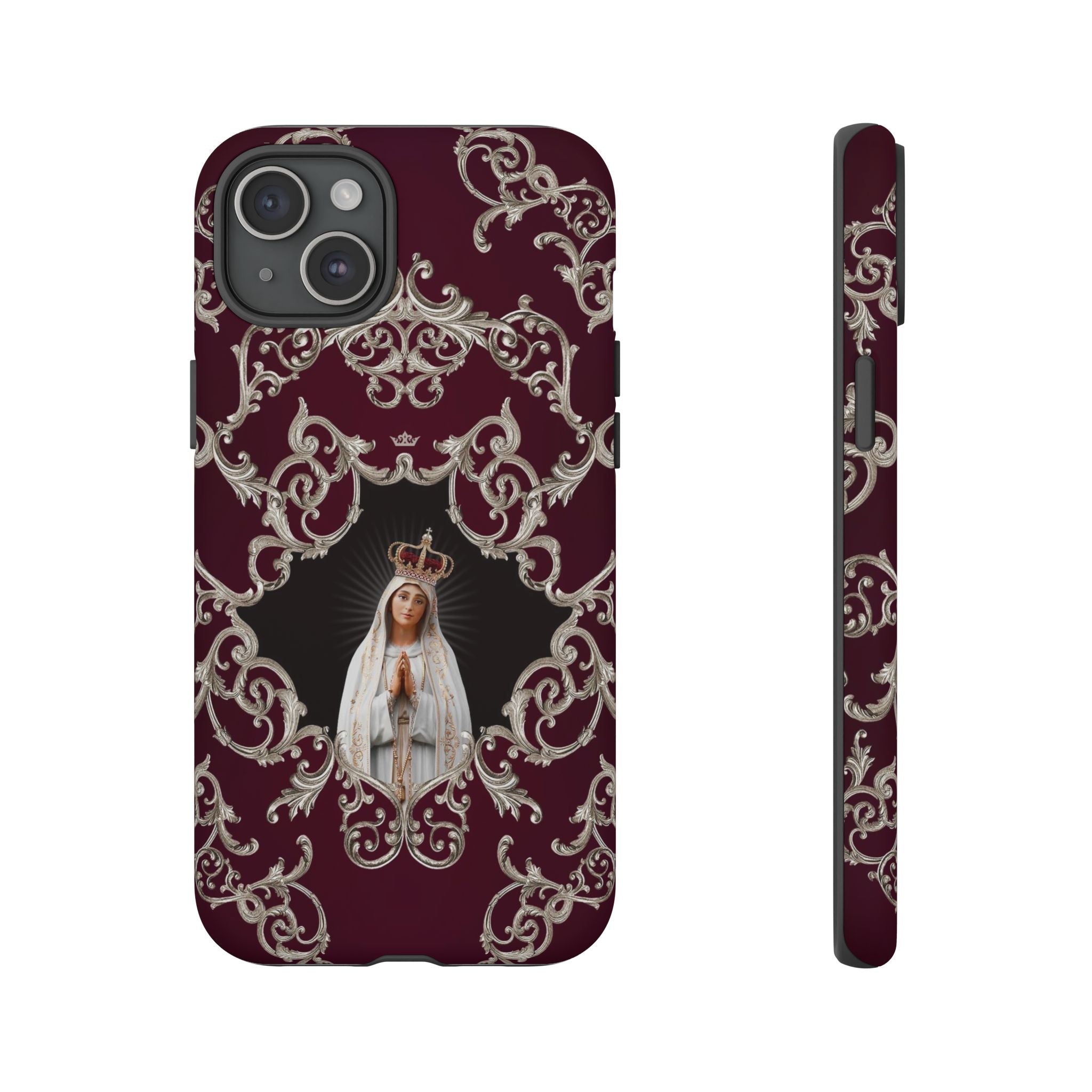 Our Lady of Fatima Hard Phone Case (Baroque Mahogany) - VENXARA
