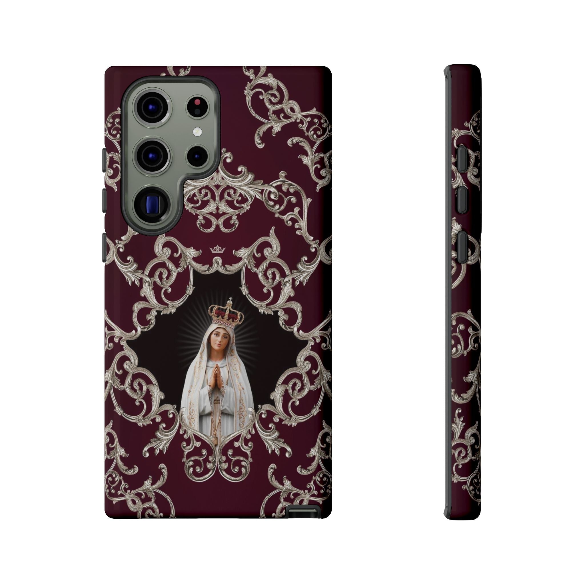 Our Lady of Fatima Hard Phone Case (Baroque Mahogany) - VENXARA