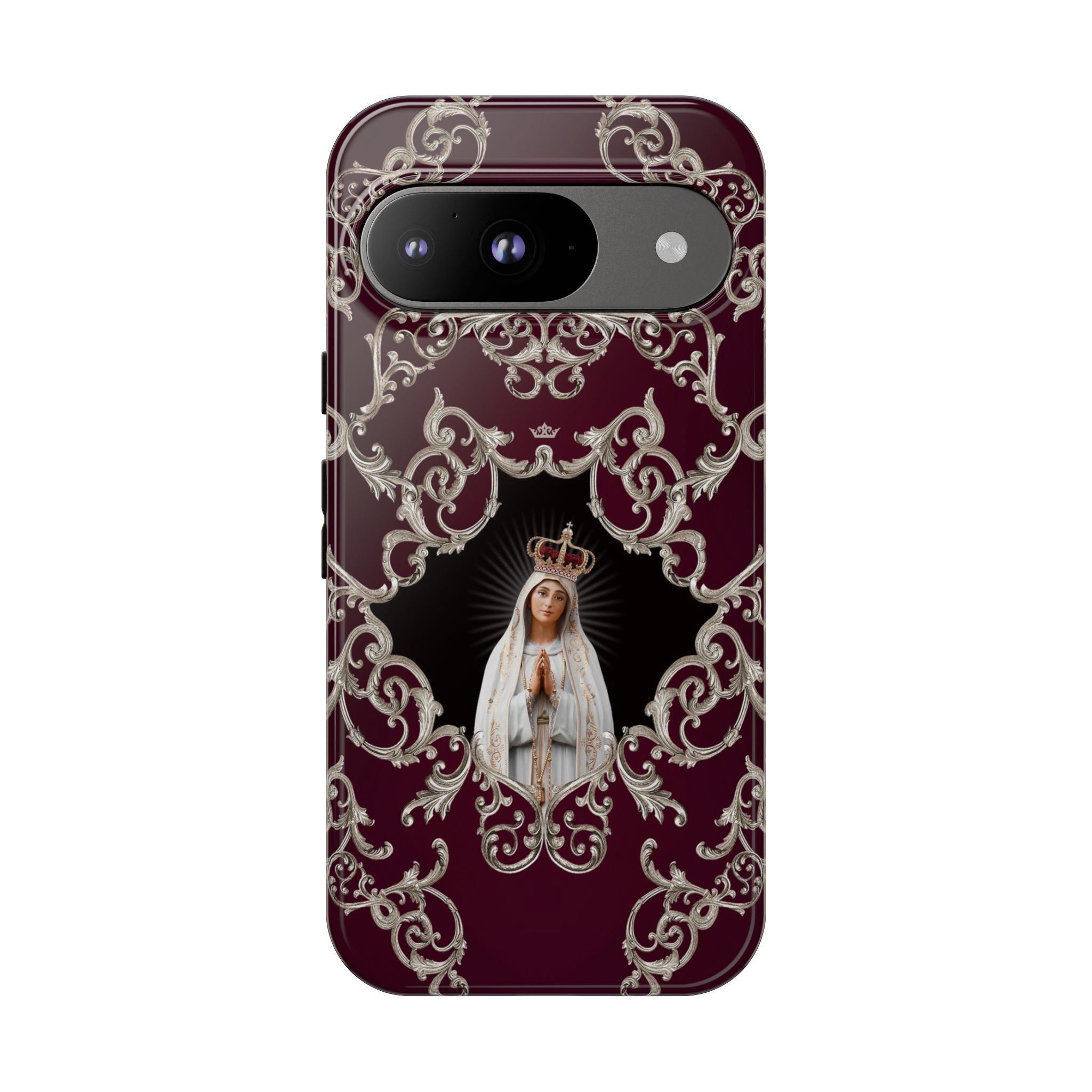 Our Lady of Fatima Hard Phone Case (Baroque Mahogany) - VENXARA