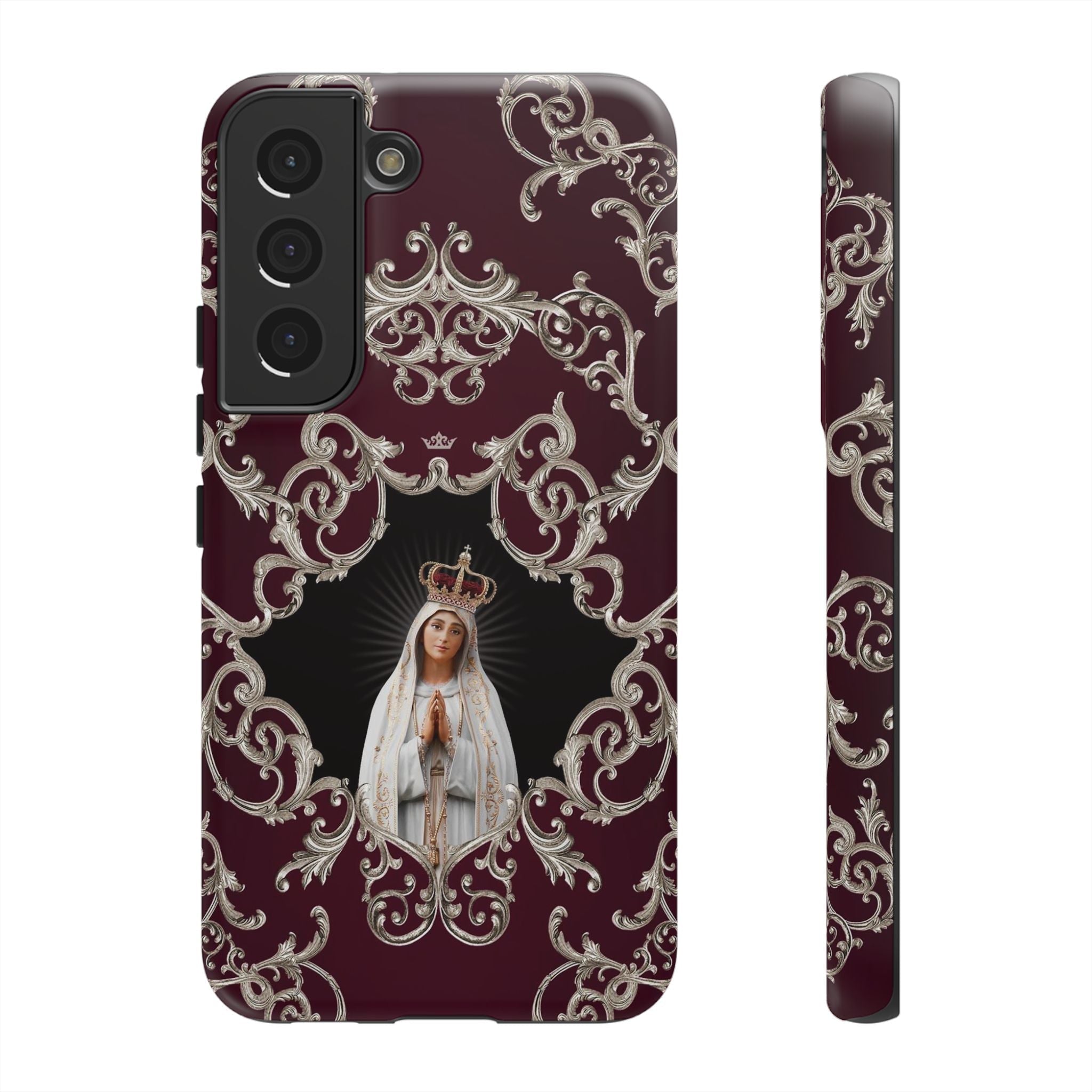 Our Lady of Fatima Hard Phone Case (Baroque Mahogany) - VENXARA