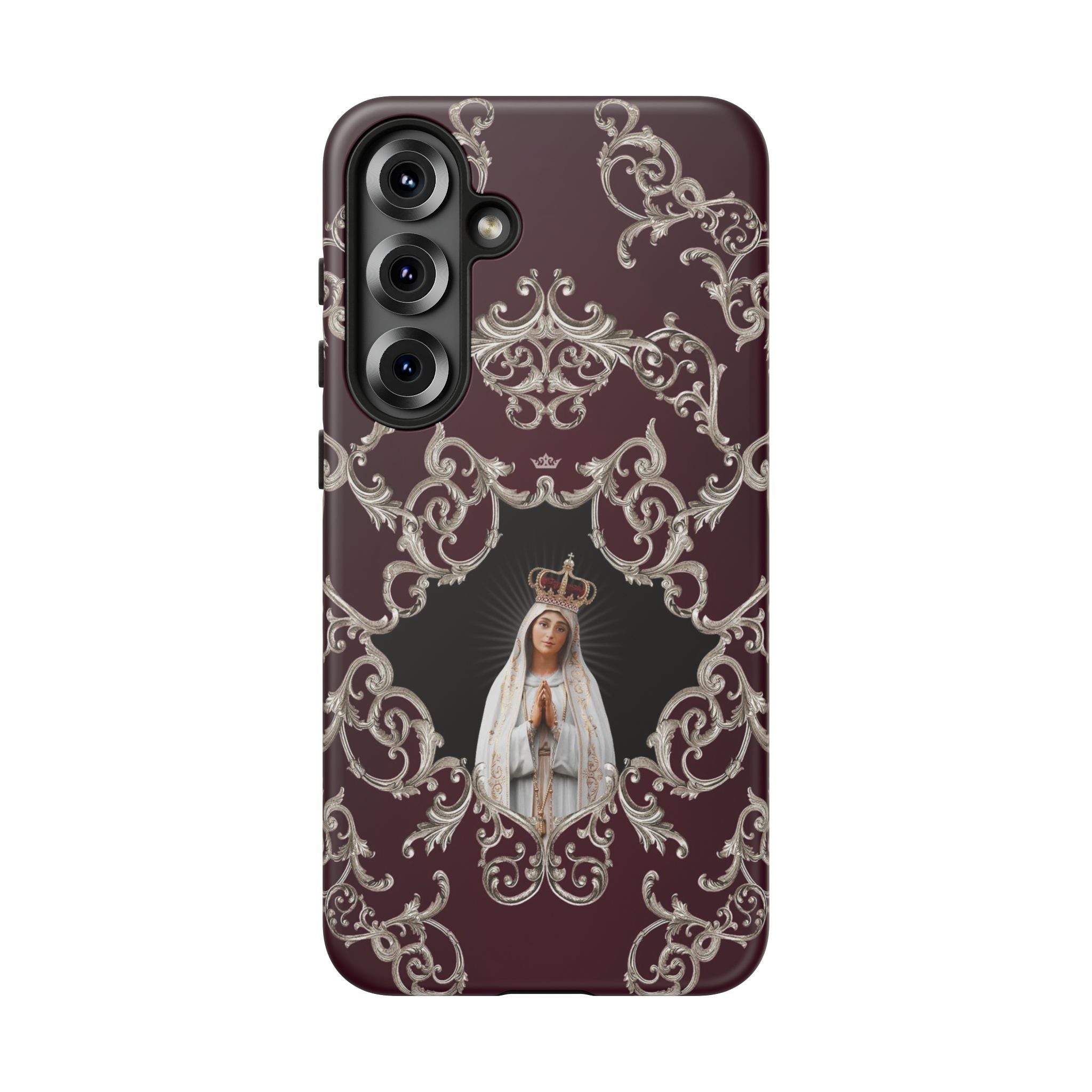 Our Lady of Fatima Hard Phone Case (Baroque Mahogany) - VENXARA
