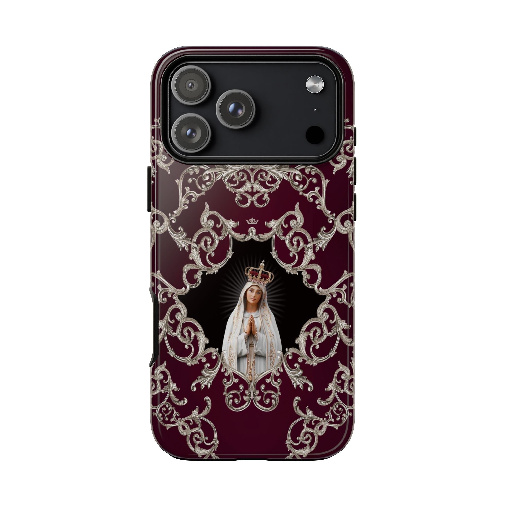 Our Lady of Fatima Hard Phone Case (Baroque Mahogany) - VENXARA