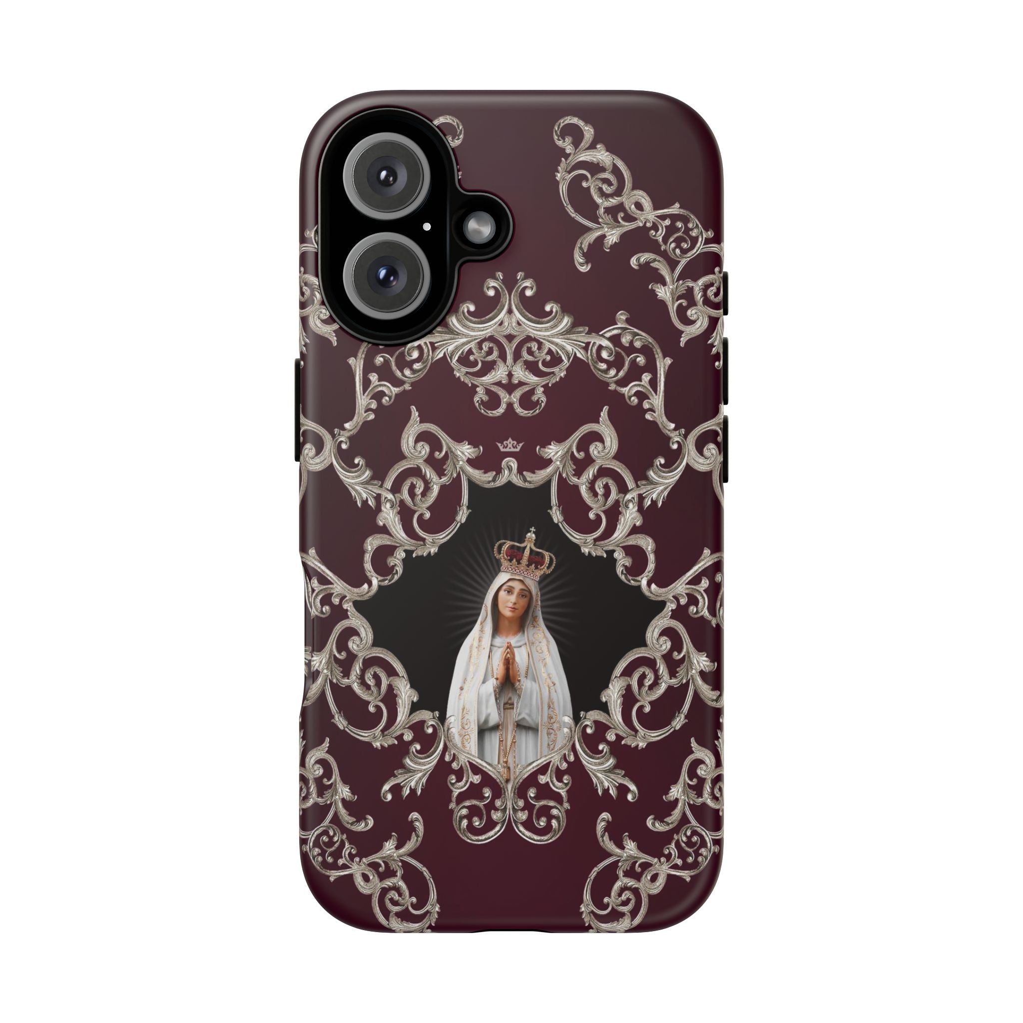 Our Lady of Fatima Hard Phone Case (Baroque Mahogany) - VENXARA