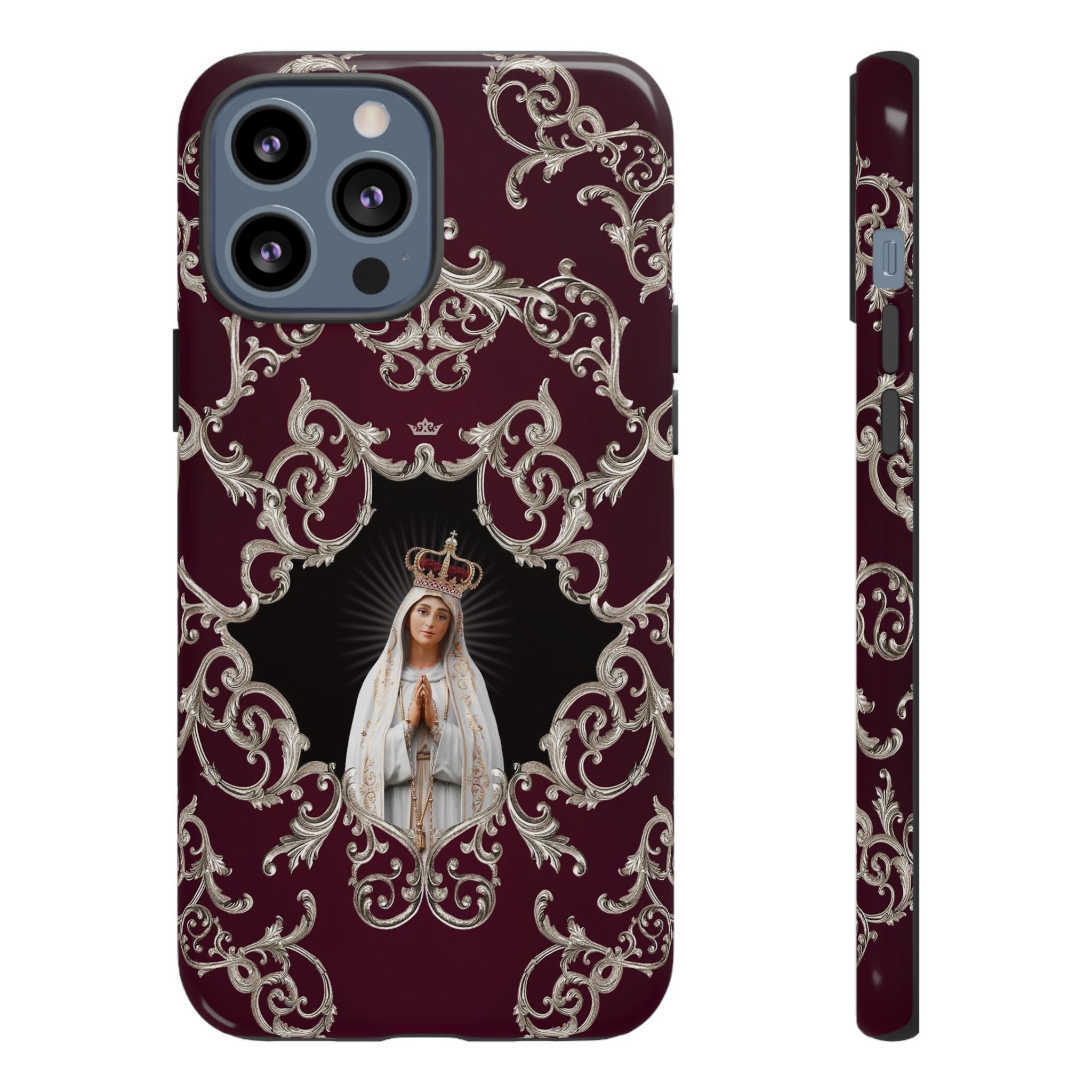 Our Lady of Fatima Hard Phone Case (Baroque Mahogany) - VENXARA