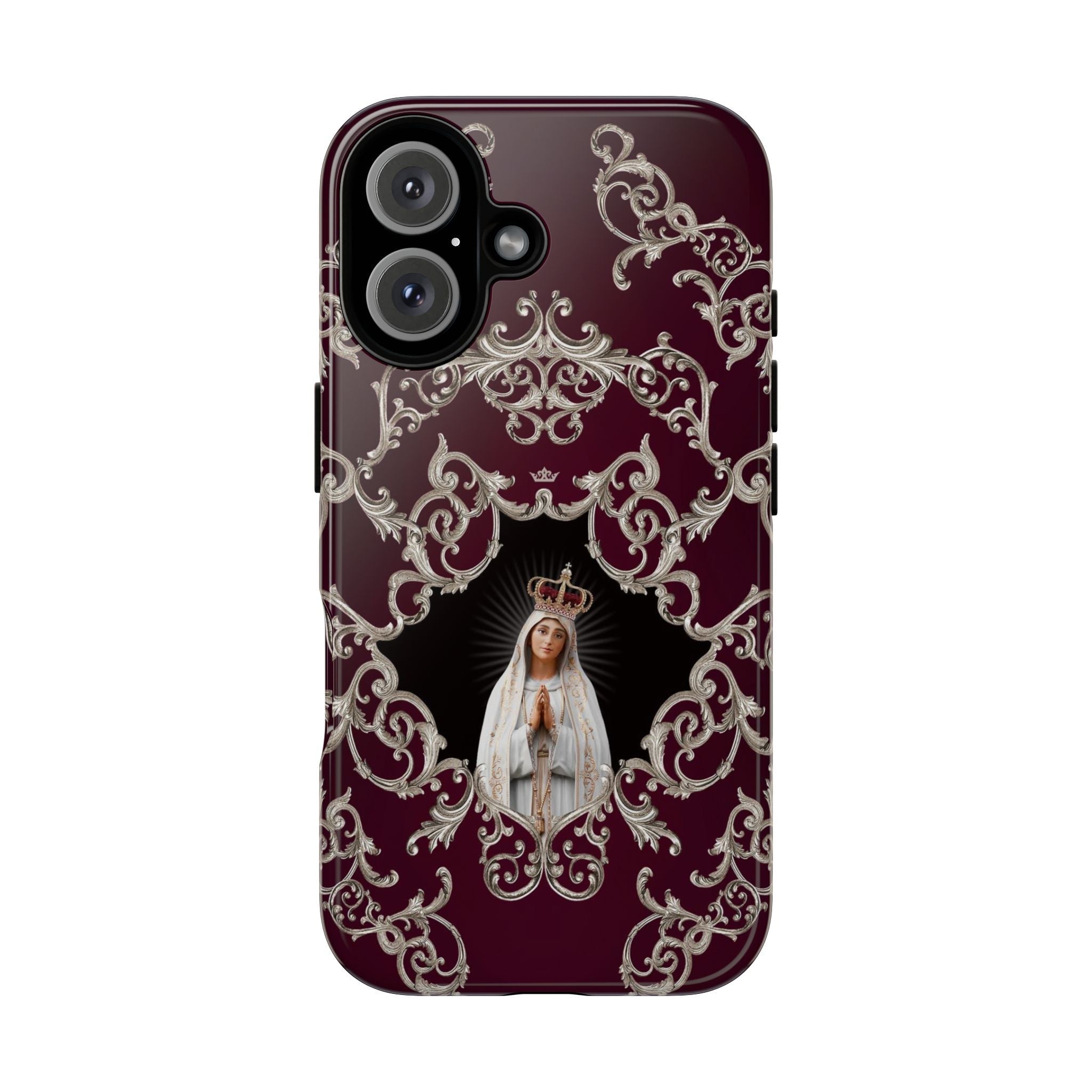 Our Lady of Fatima Hard Phone Case (Baroque Mahogany) - VENXARA