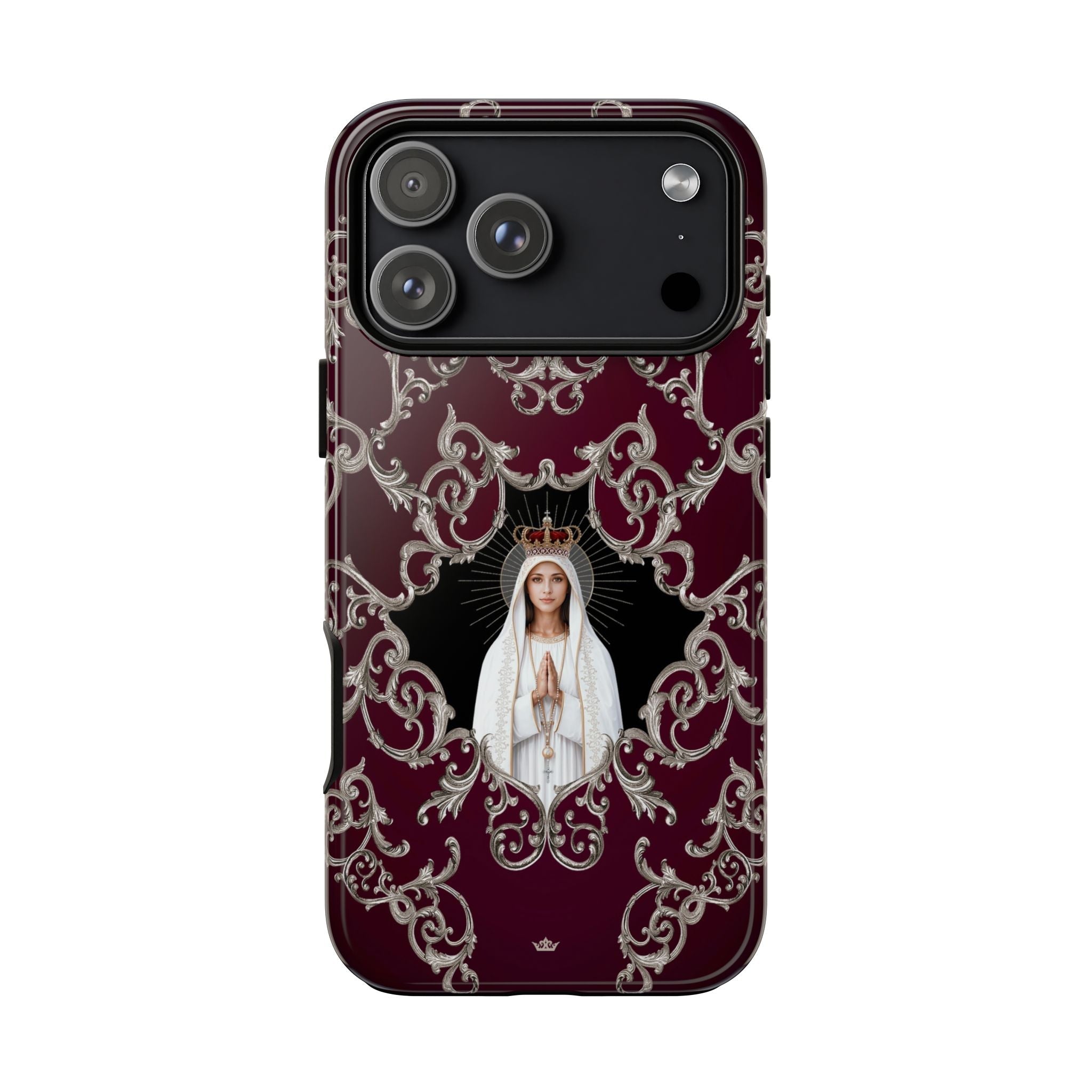 Our Lady of Fatima Hard Phone Case (Baroque Mahogany) - Venxara