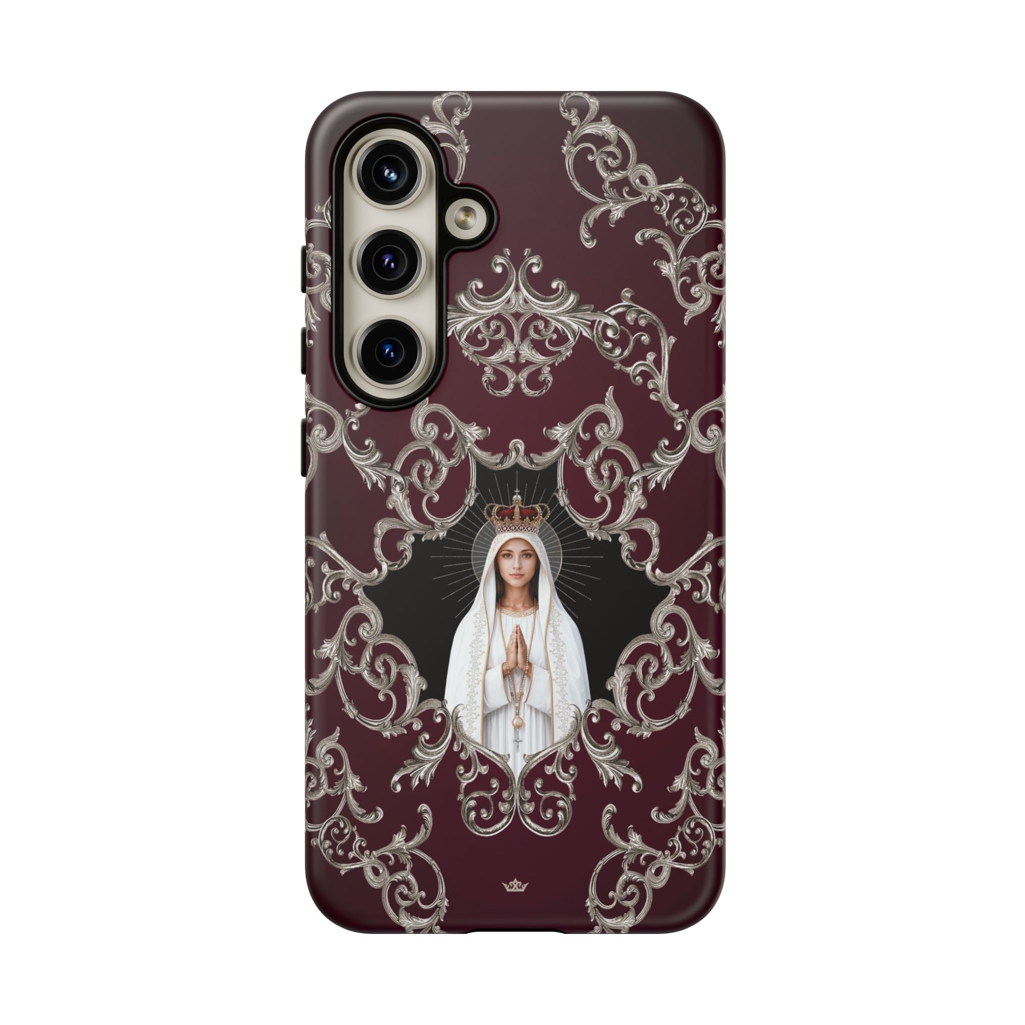 Our Lady of Fatima Hard Phone Case (Baroque Mahogany) - Venxara