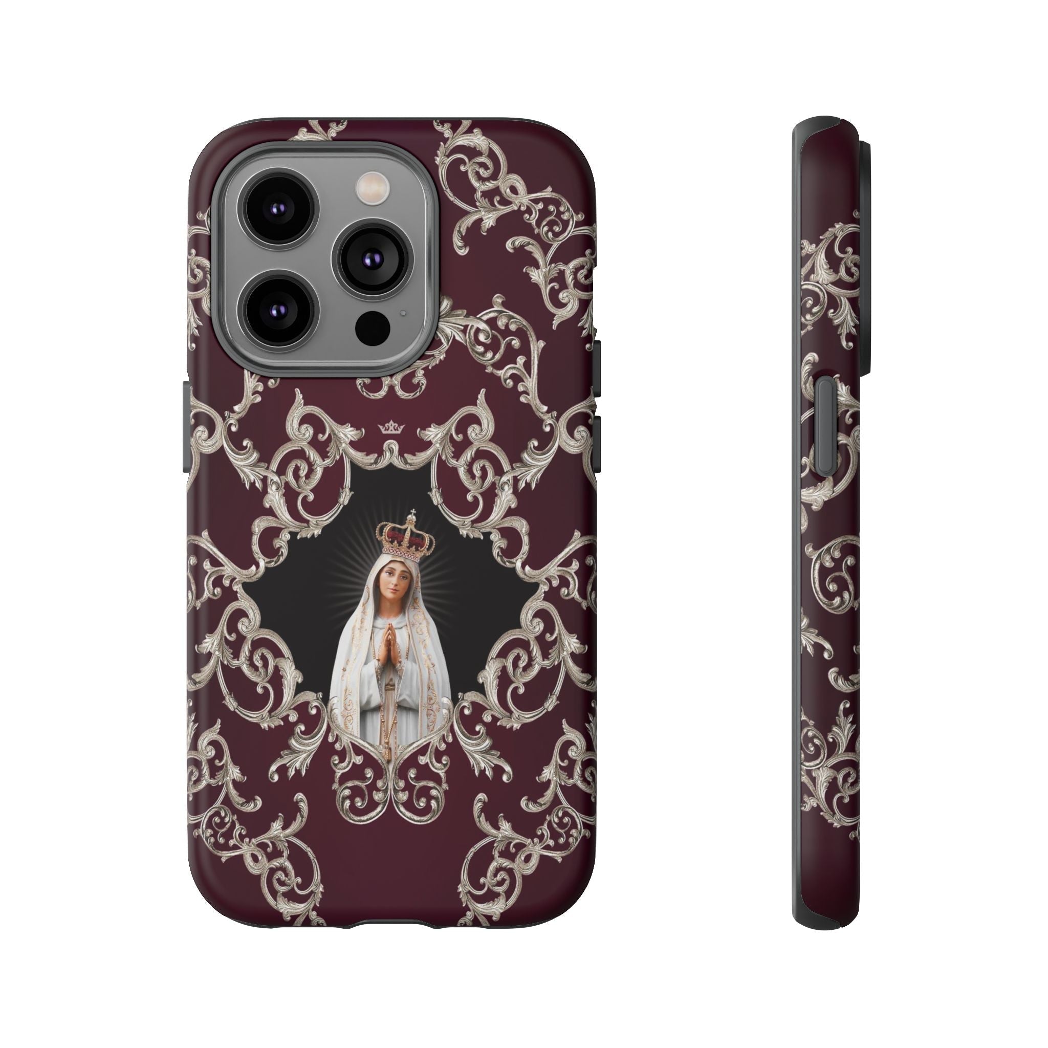 Our Lady of Fatima Hard Phone Case (Baroque Mahogany) - VENXARA
