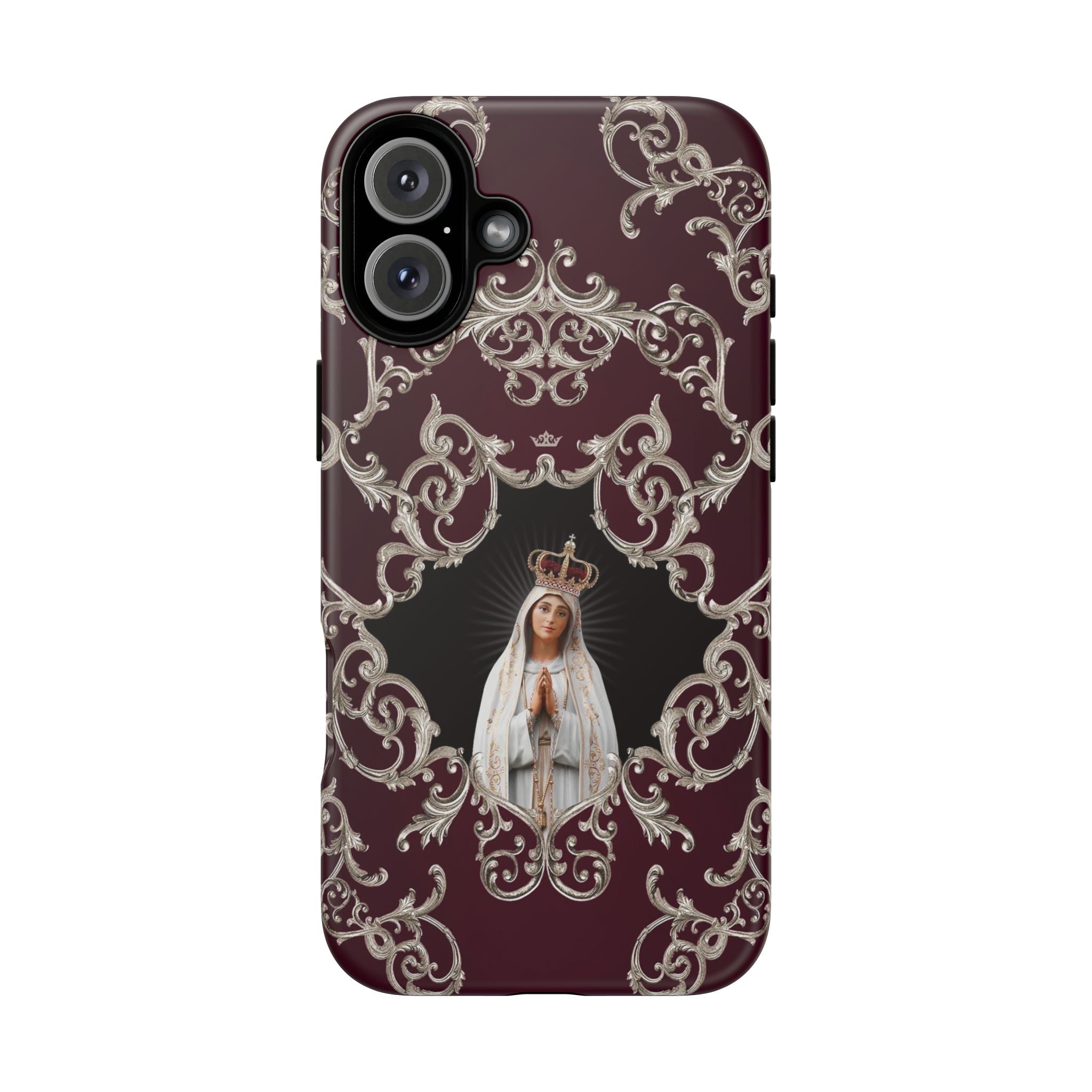 Our Lady of Fatima Hard Phone Case (Baroque Mahogany) - VENXARA