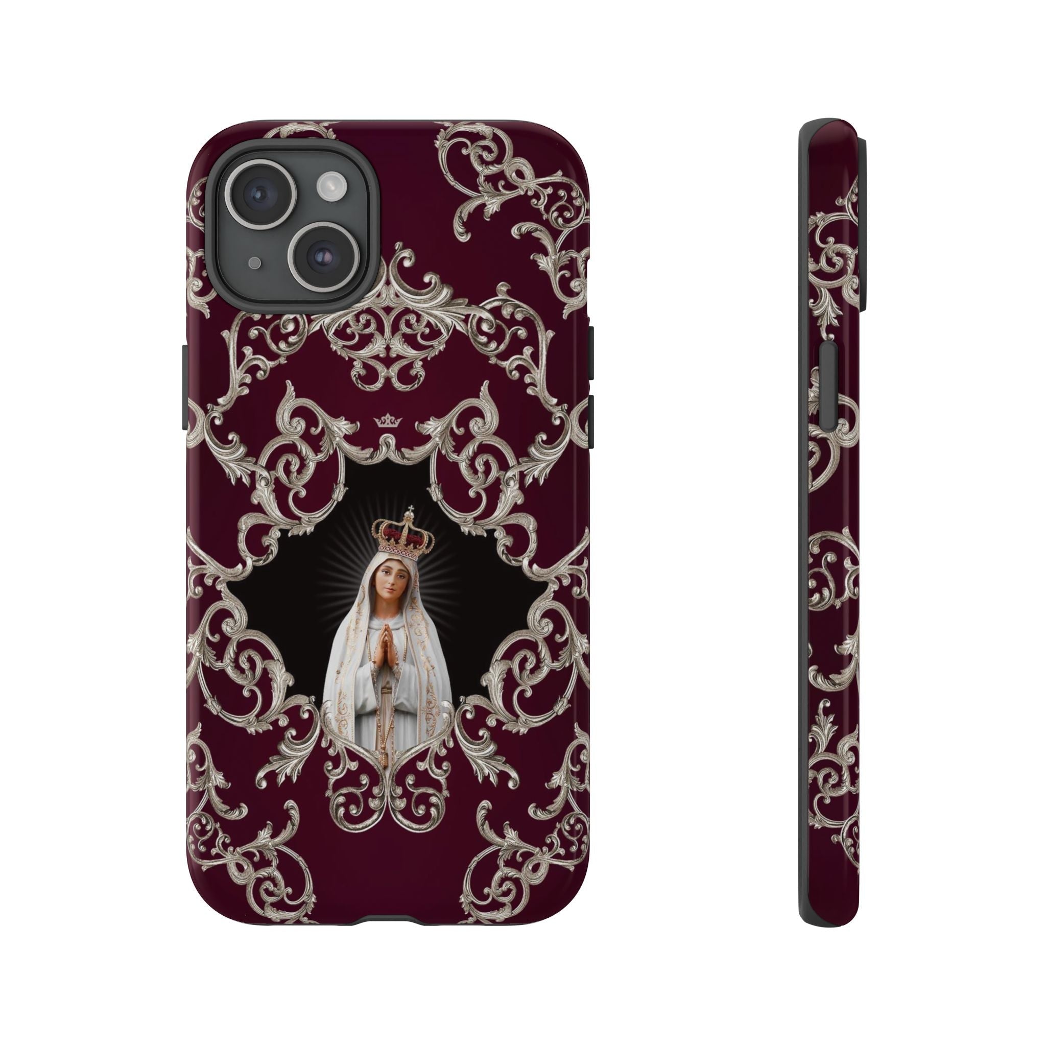 Our Lady of Fatima Hard Phone Case (Baroque Mahogany) - VENXARA