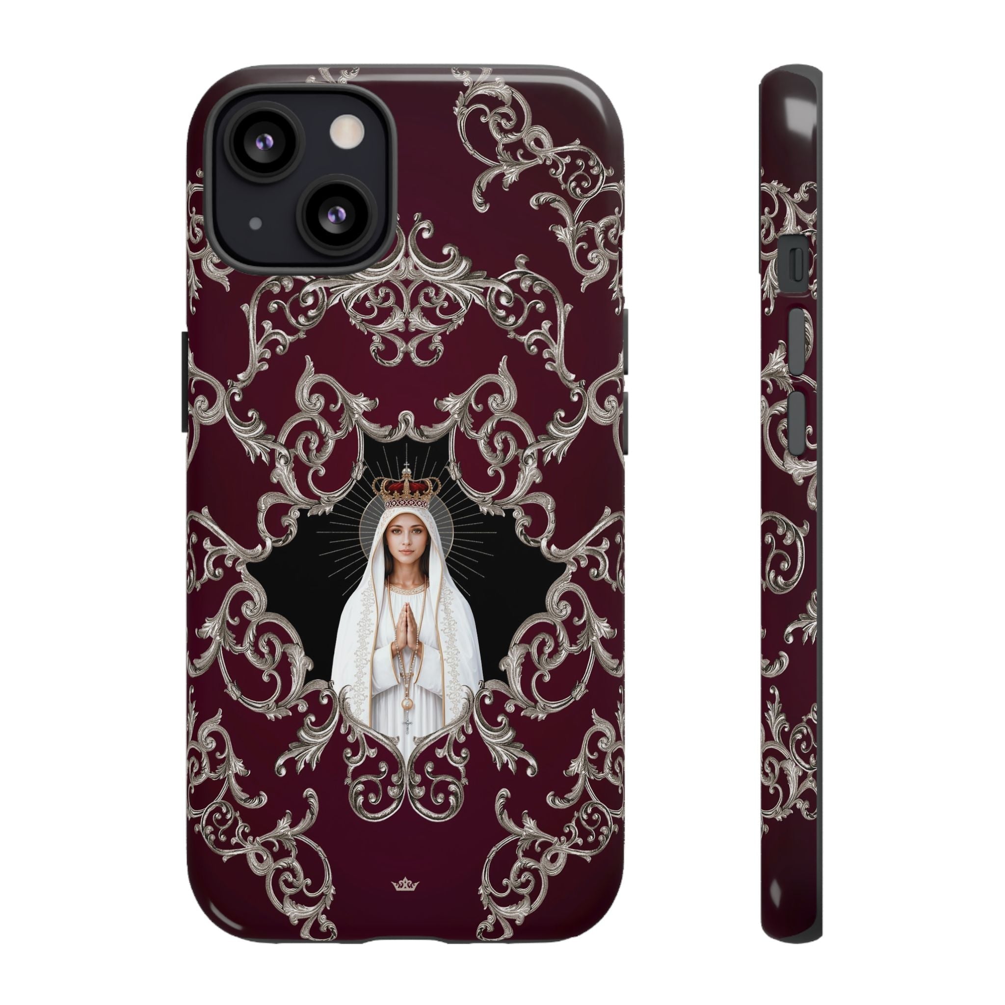 Our Lady of Fatima Hard Phone Case (Baroque Mahogany) - Venxara