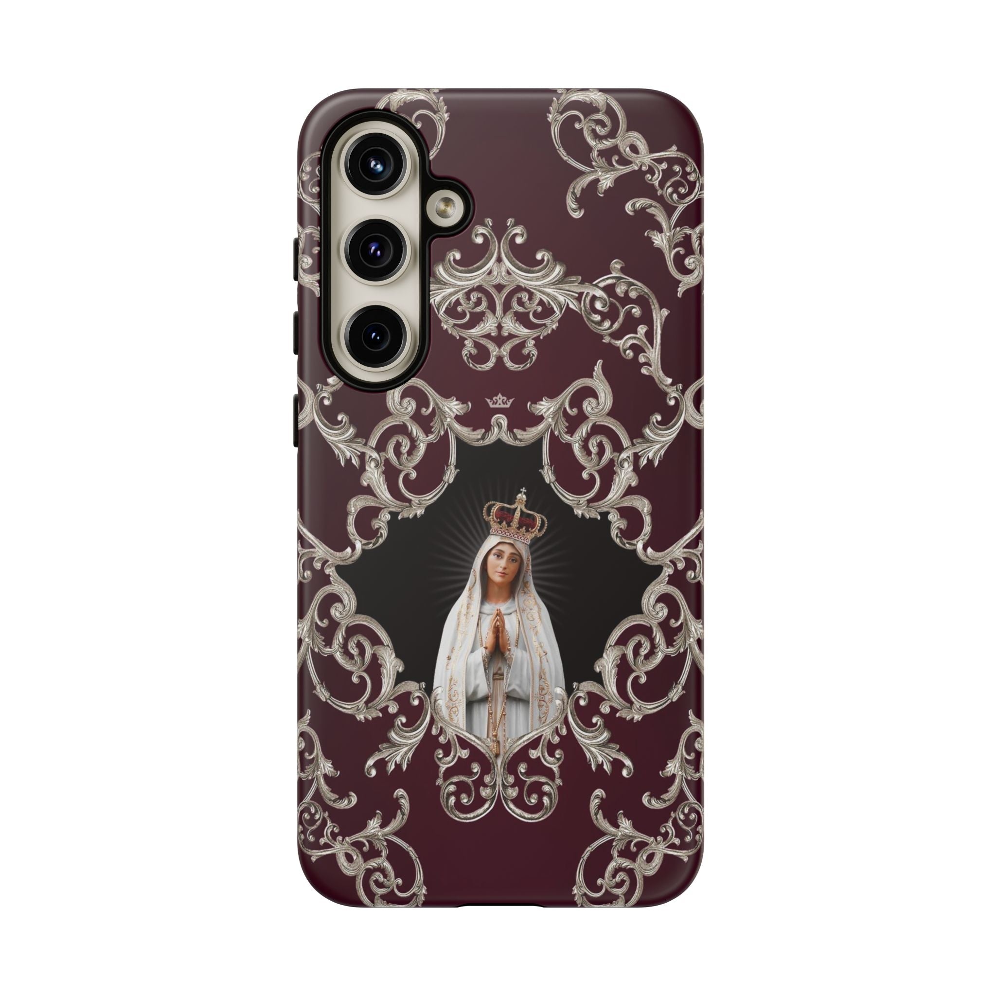 Our Lady of Fatima Hard Phone Case (Baroque Mahogany) - VENXARA