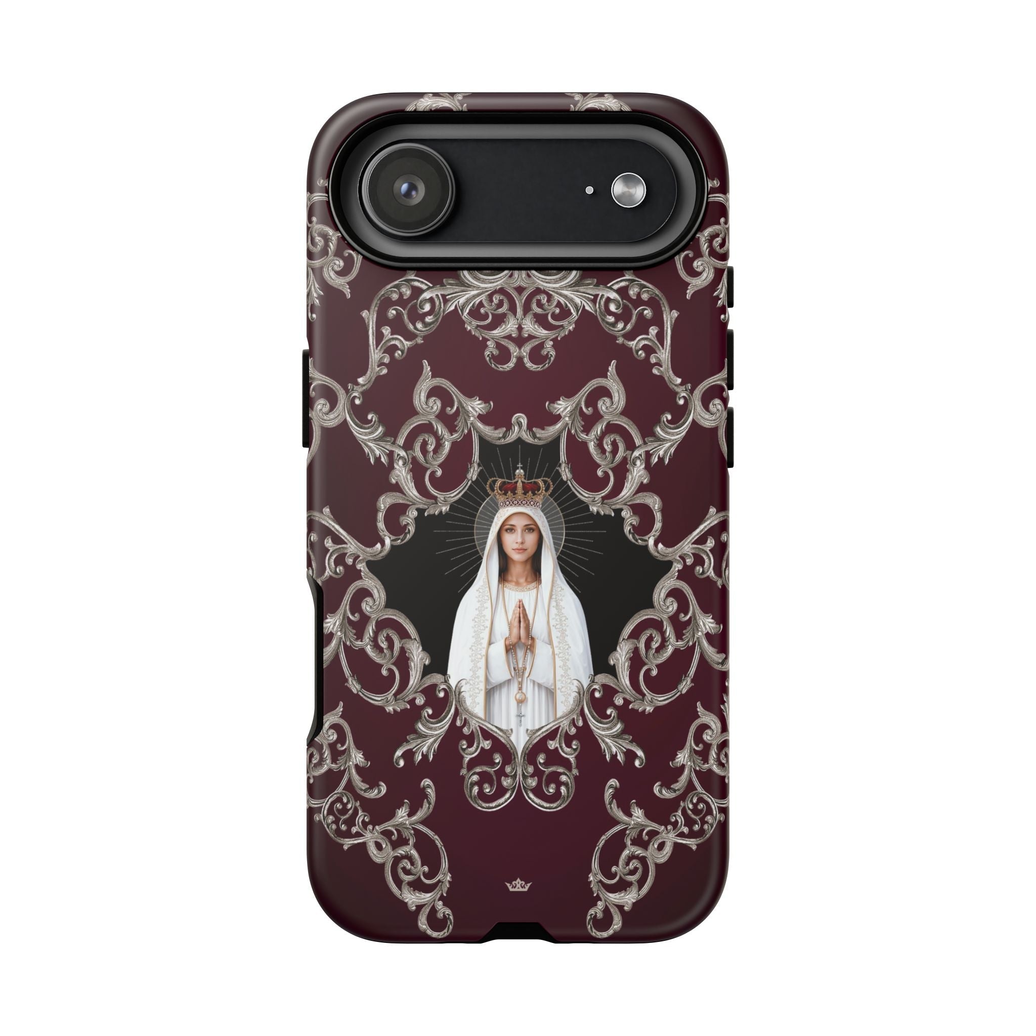 Our Lady of Fatima Hard Phone Case (Baroque Mahogany) - Venxara