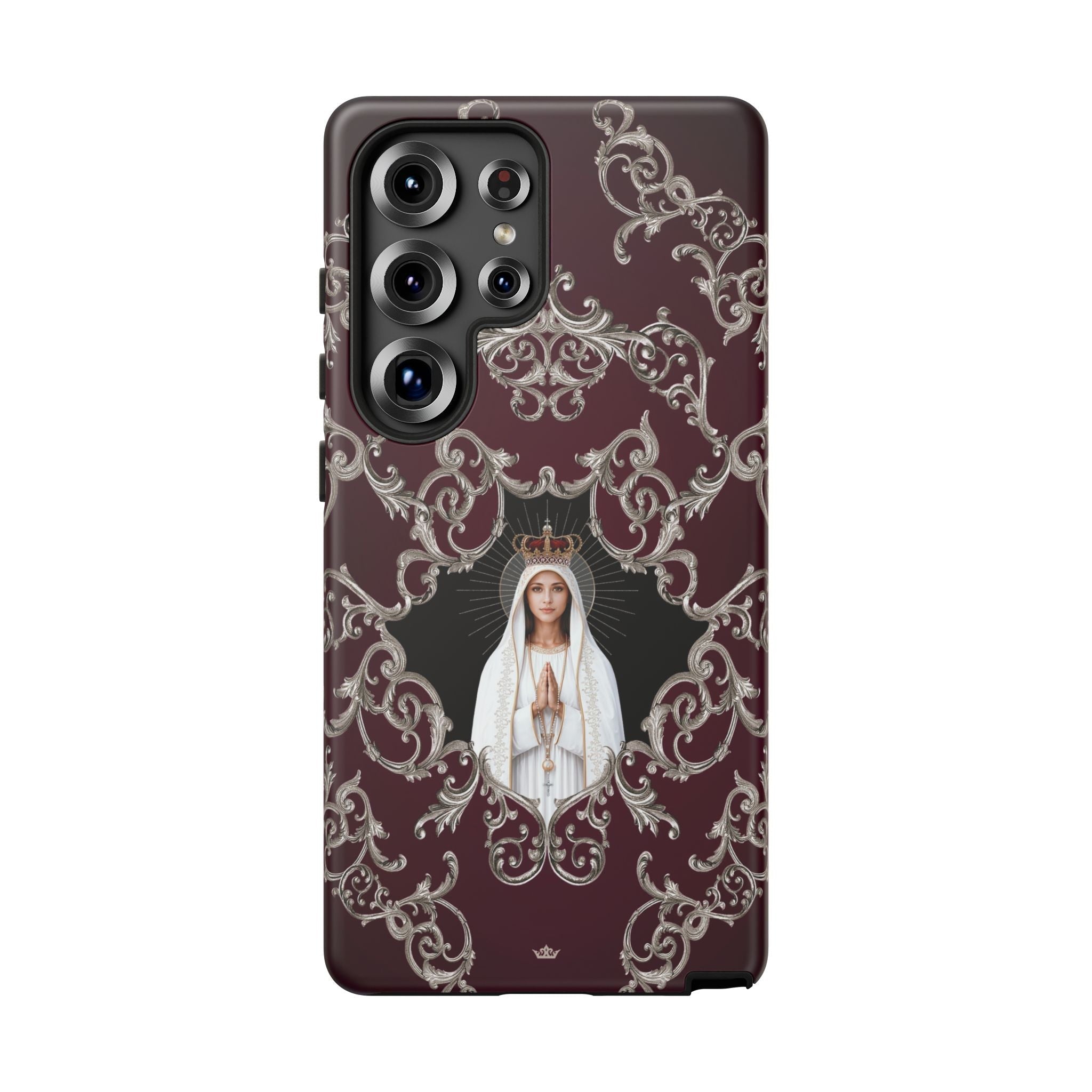 Our Lady of Fatima Hard Phone Case (Baroque Mahogany) - Venxara