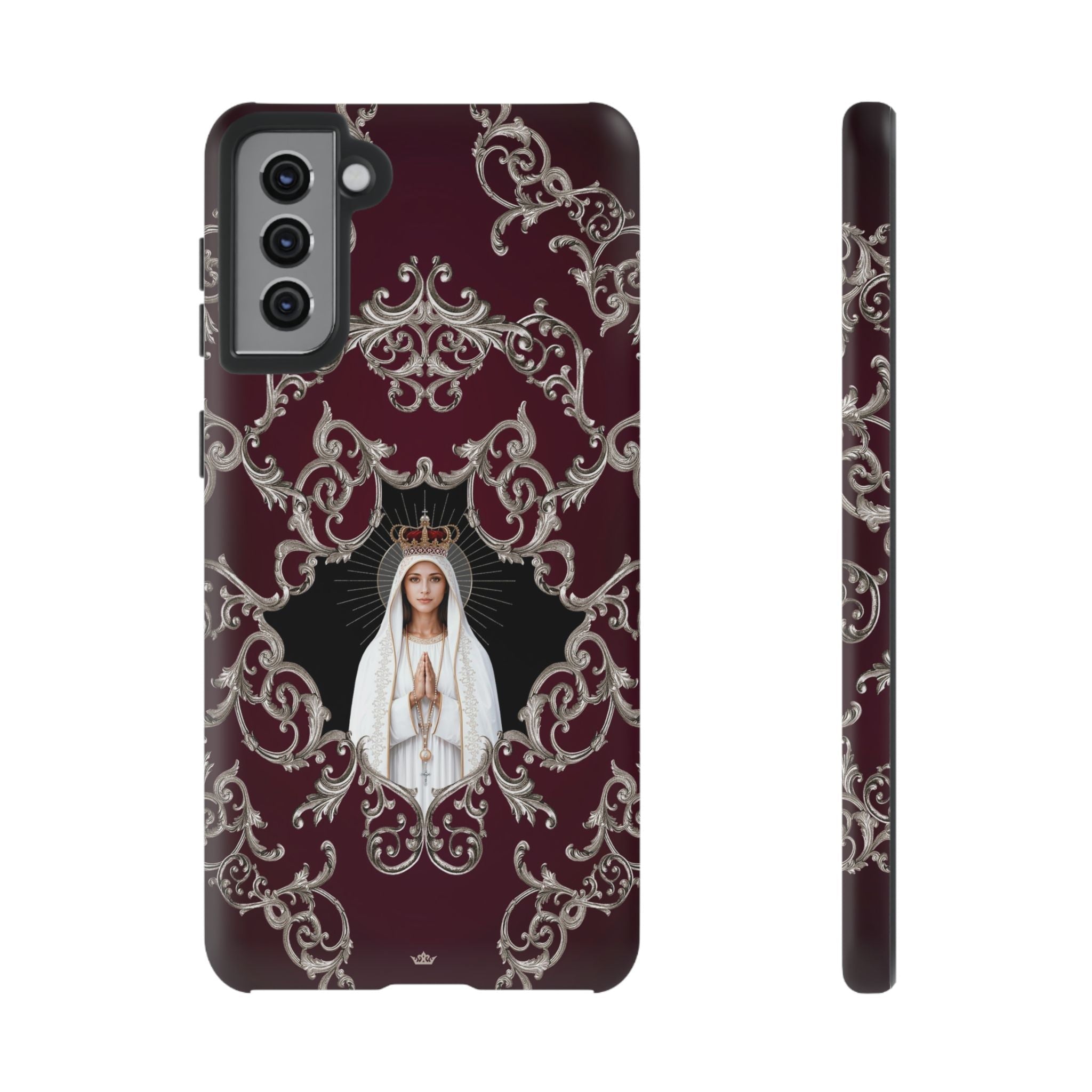 Our Lady of Fatima Hard Phone Case (Baroque Mahogany) - Venxara