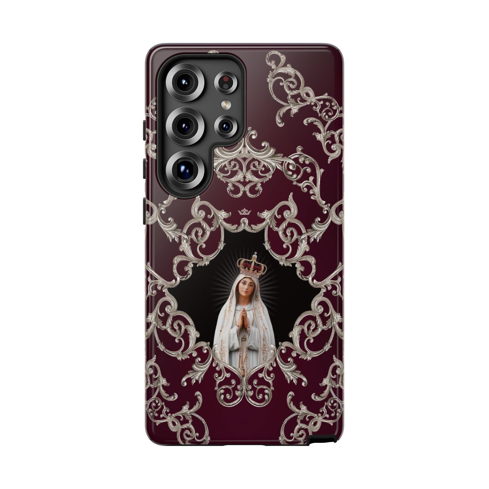 Our Lady of Fatima Hard Phone Case (Baroque Mahogany) - VENXARA
