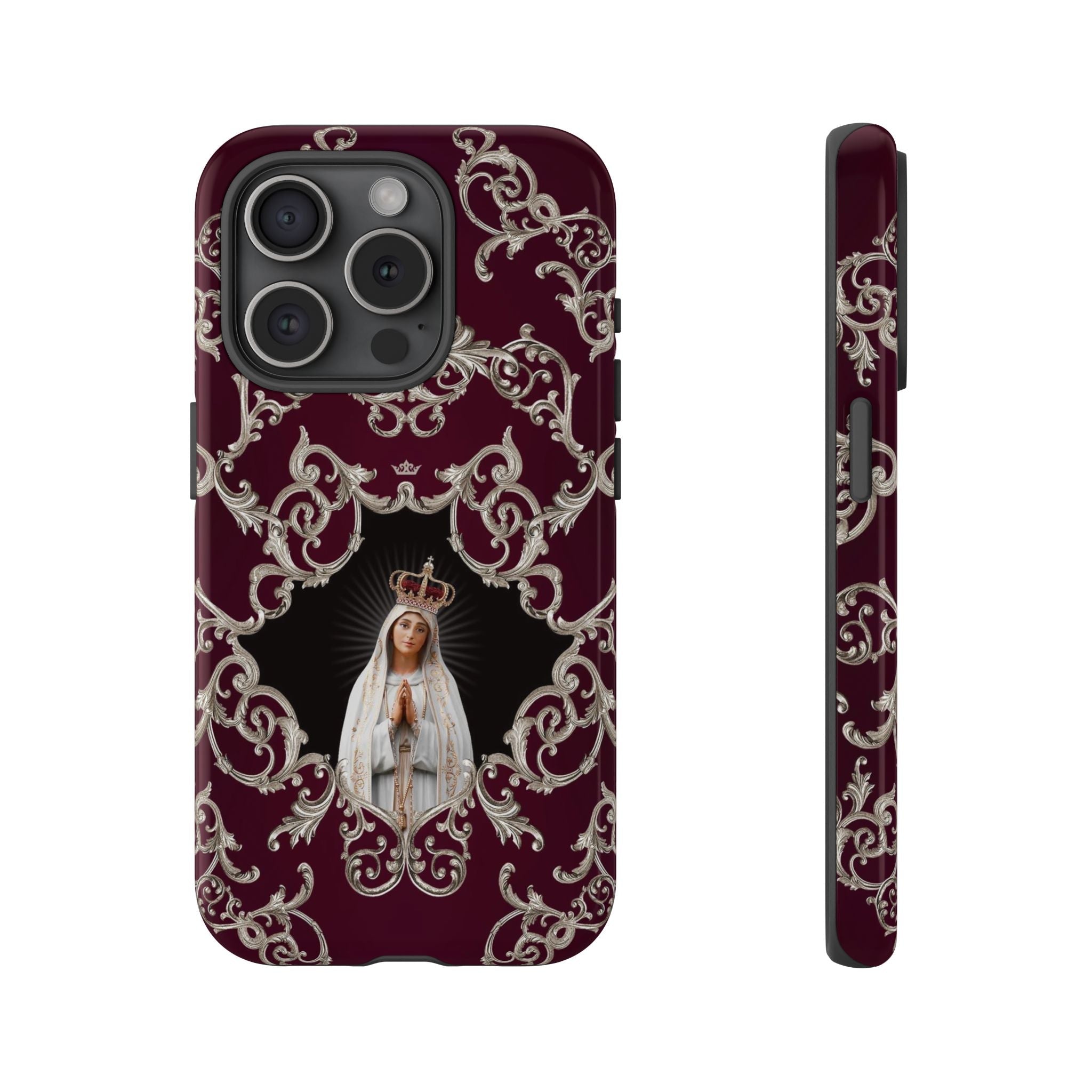 Our Lady of Fatima Hard Phone Case (Baroque Mahogany) - VENXARA