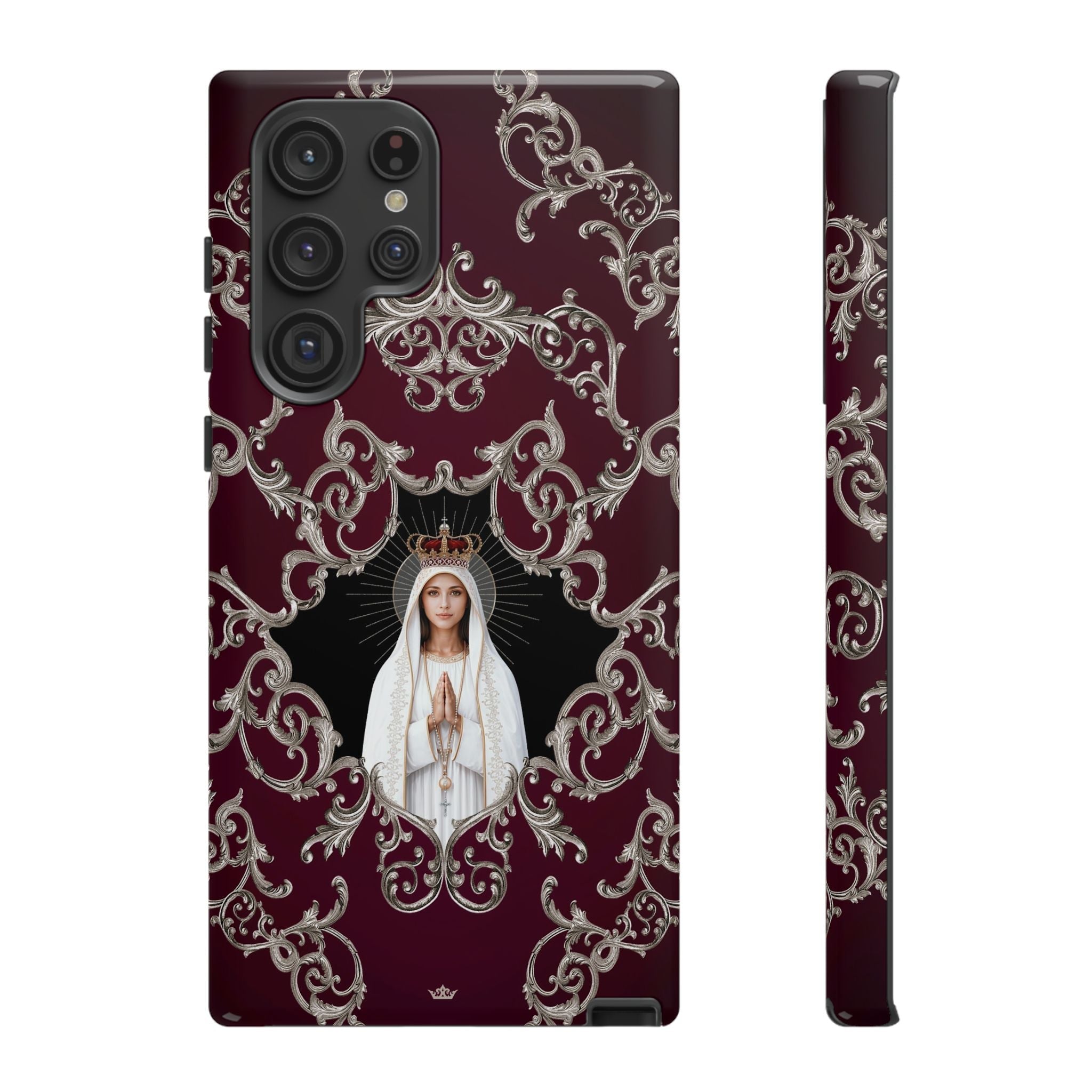 Our Lady of Fatima Hard Phone Case (Baroque Mahogany) - Venxara