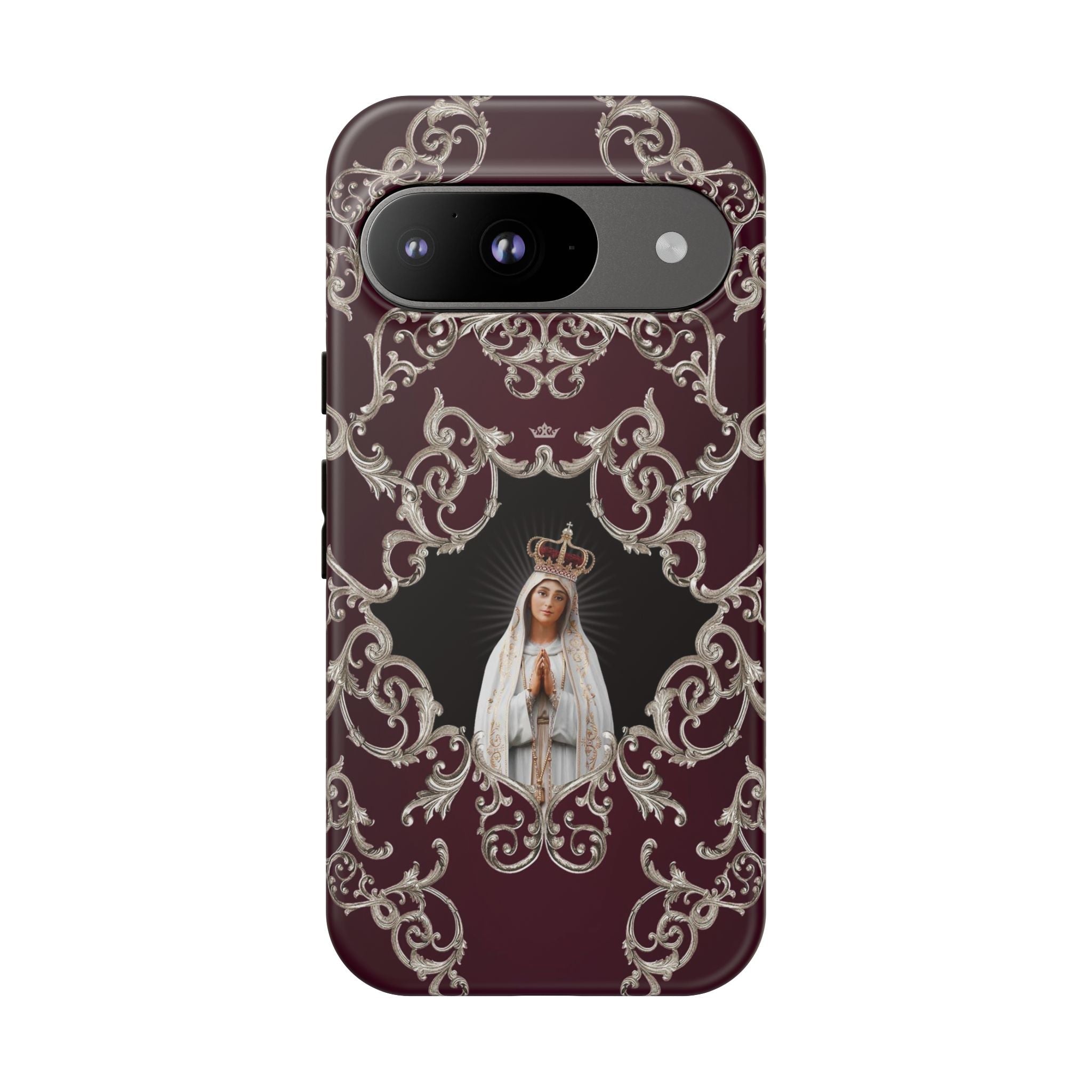 Our Lady of Fatima Hard Phone Case (Baroque Mahogany) - VENXARA