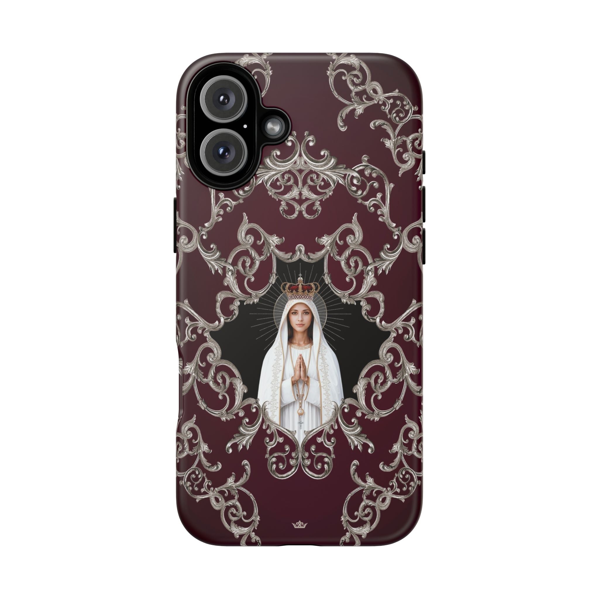 Our Lady of Fatima Hard Phone Case (Baroque Mahogany) - Venxara