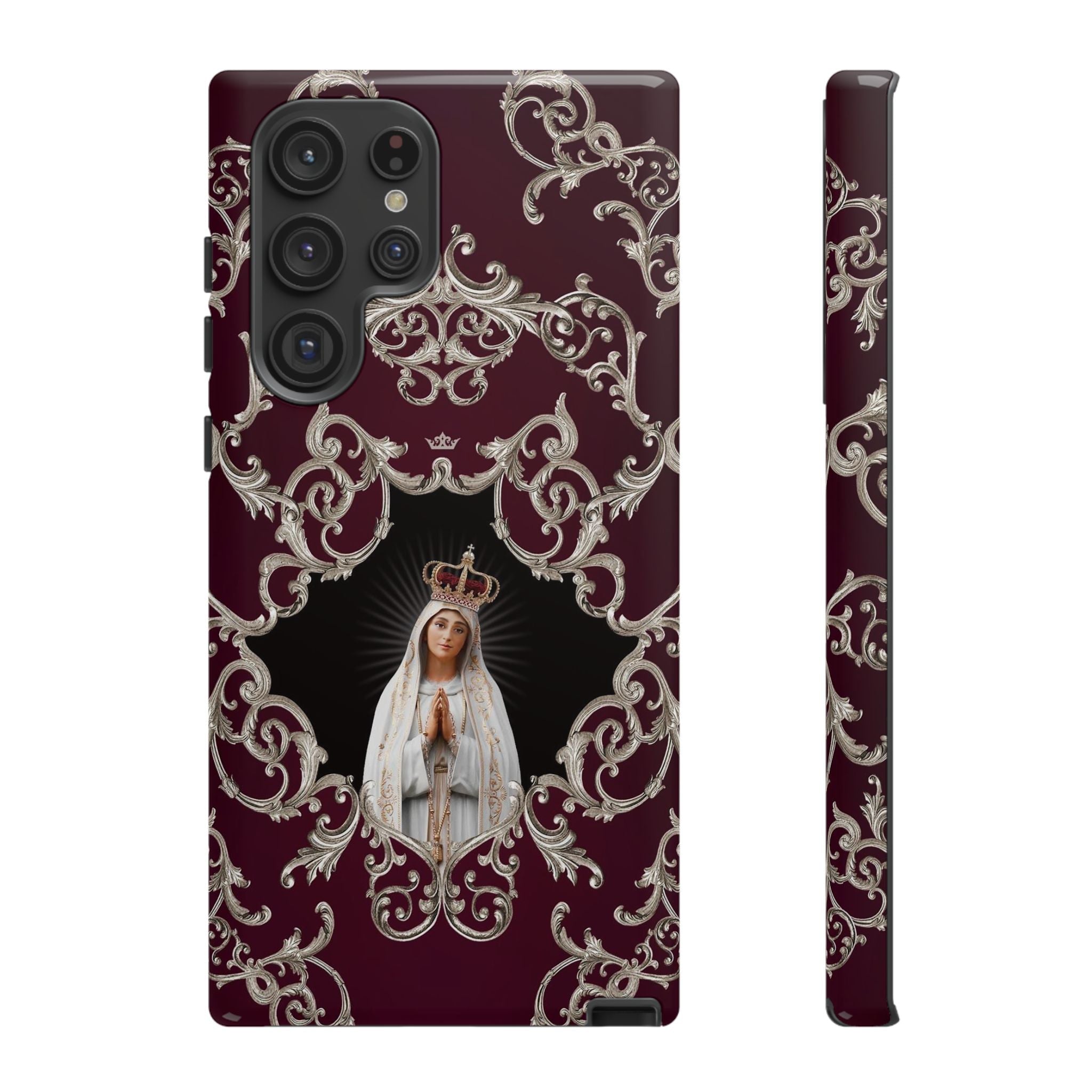 Our Lady of Fatima Hard Phone Case (Baroque Mahogany) - VENXARA