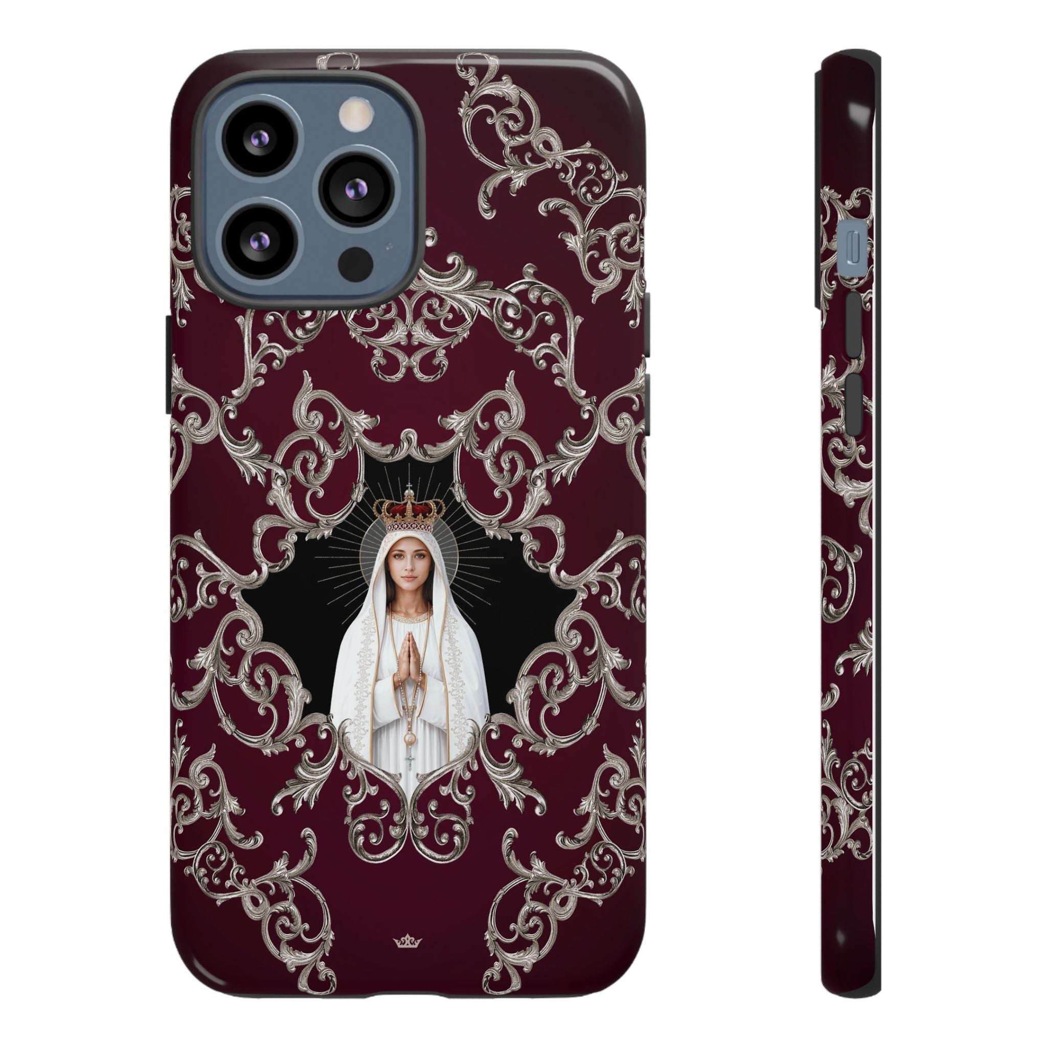 Our Lady of Fatima Hard Phone Case (Baroque Mahogany) - Venxara