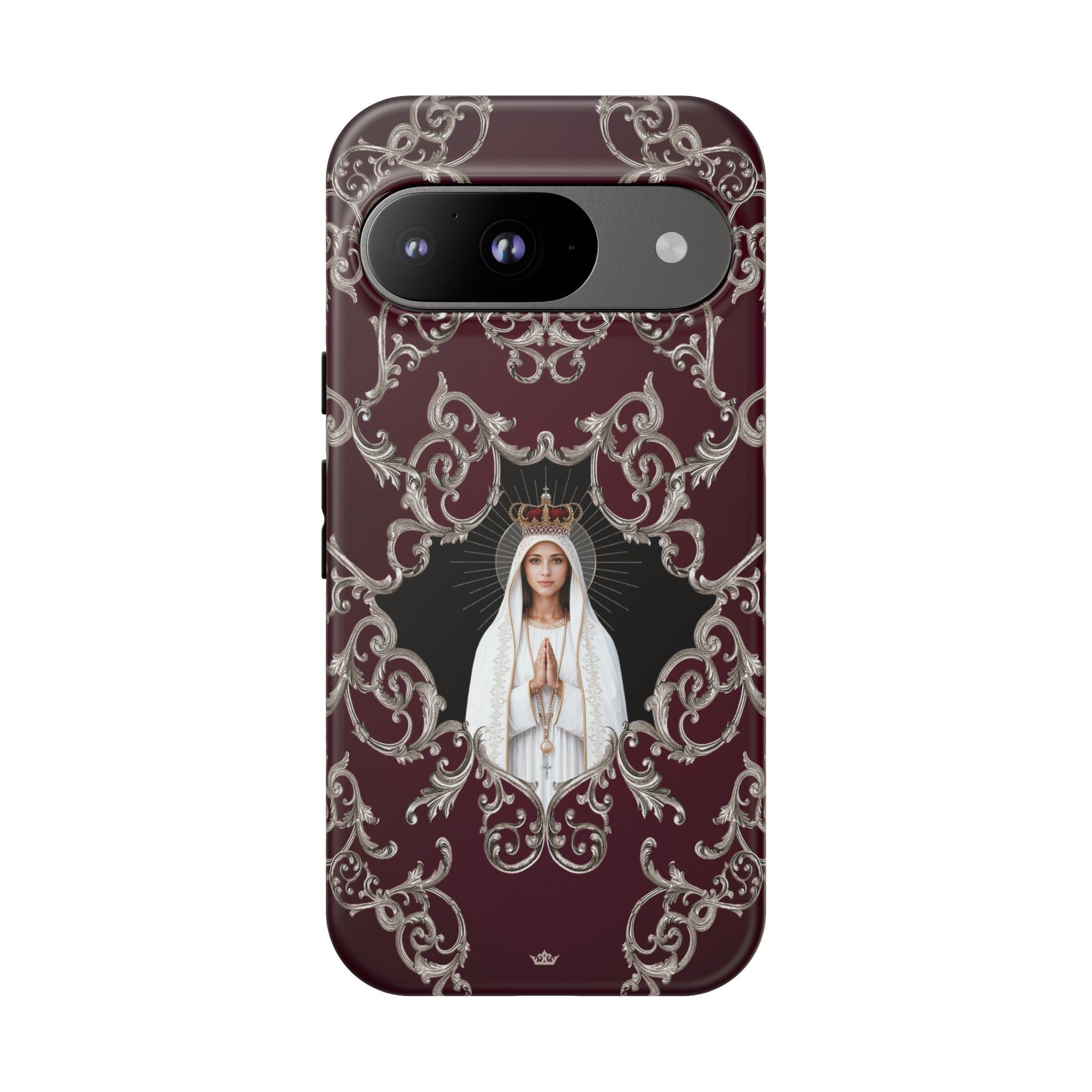 Our Lady of Fatima Hard Phone Case (Baroque Mahogany) - Venxara