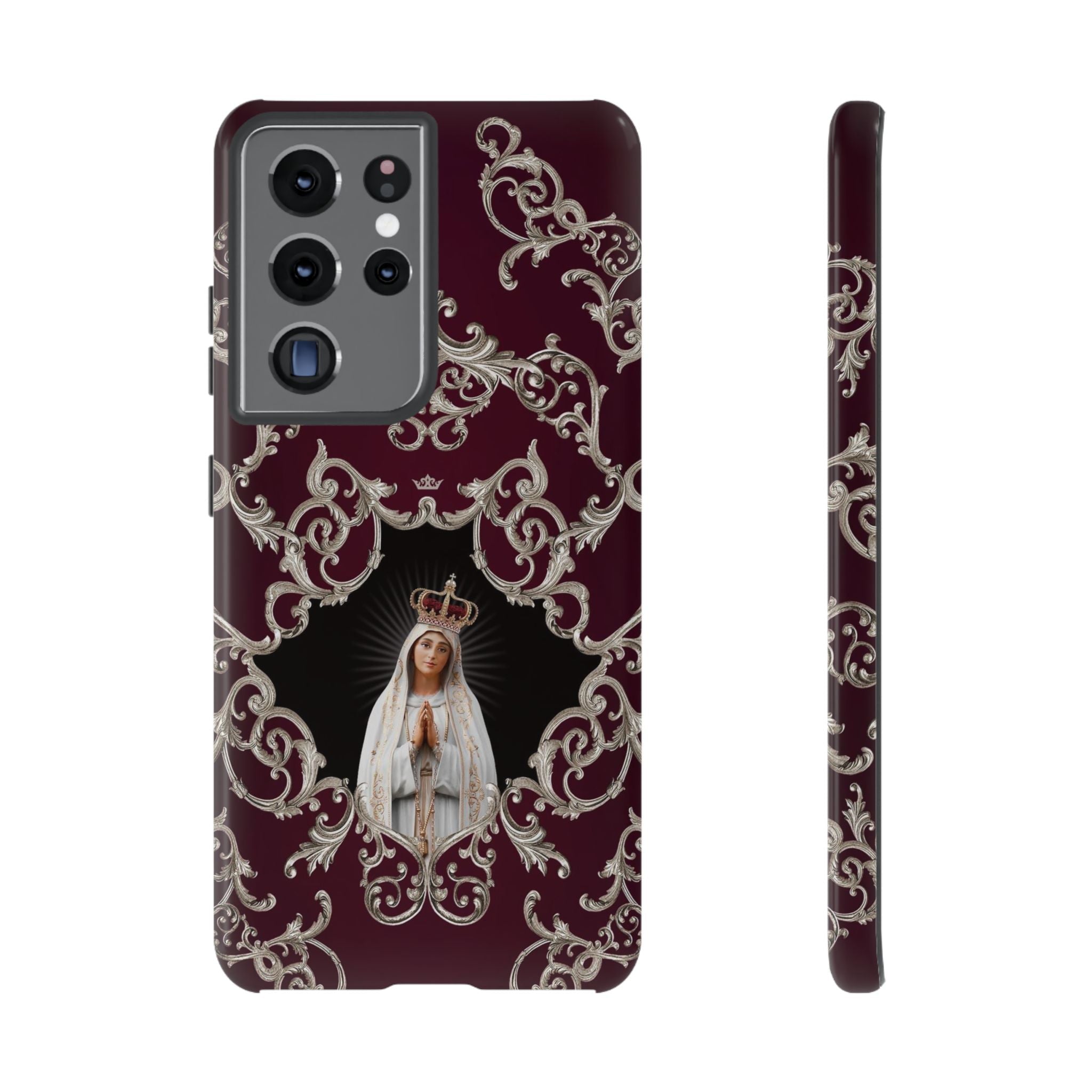 Our Lady of Fatima Hard Phone Case (Baroque Mahogany) - VENXARA