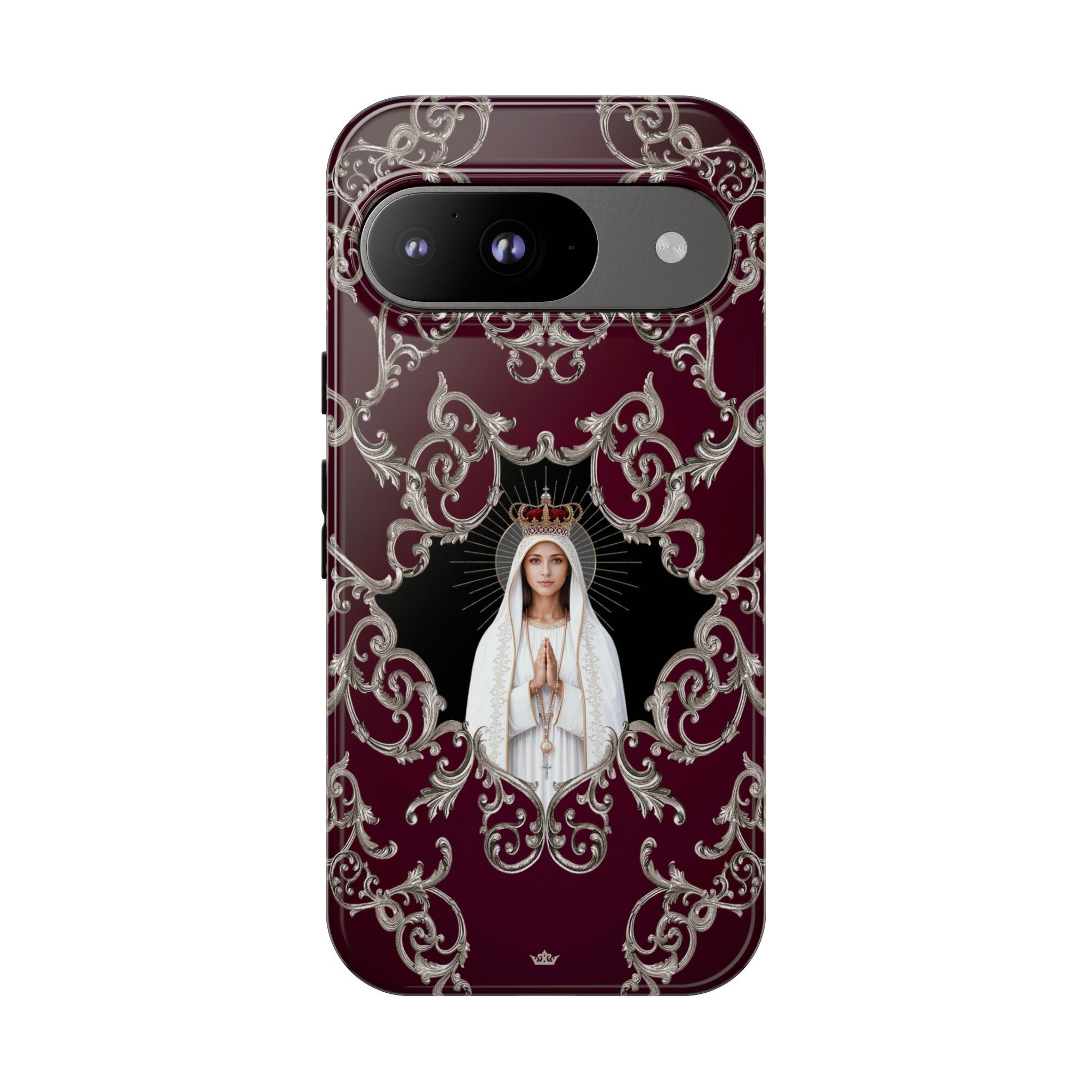 Our Lady of Fatima Hard Phone Case (Baroque Mahogany) - Venxara