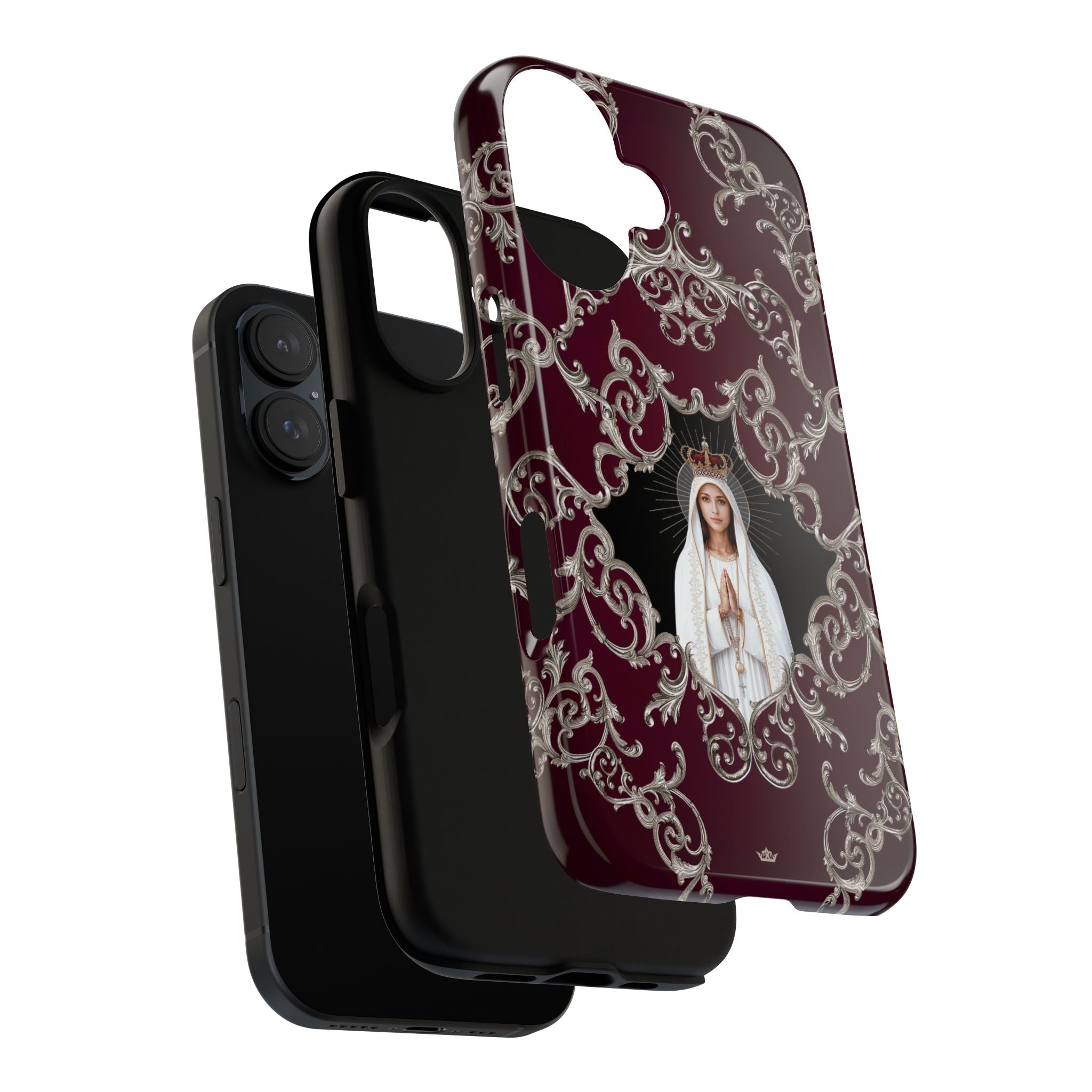 Our Lady of Fatima Hard Phone Case (Baroque Mahogany) - Venxara