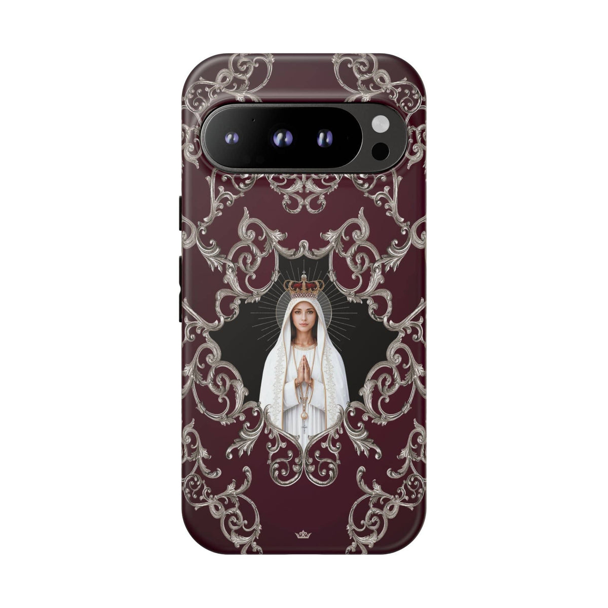 Our Lady of Fatima Hard Phone Case (Baroque Mahogany) Copyright VENXARA