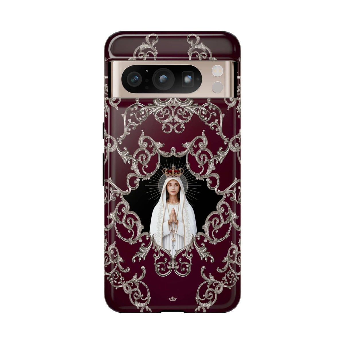 Our Lady of Fatima Hard Phone Case (Baroque Mahogany) Copyright VENXARA