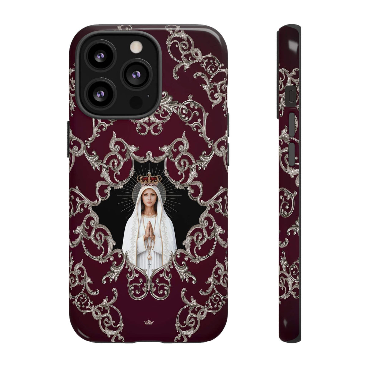 Our Lady of Fatima Hard Phone Case (Baroque Mahogany) Copyright VENXARA