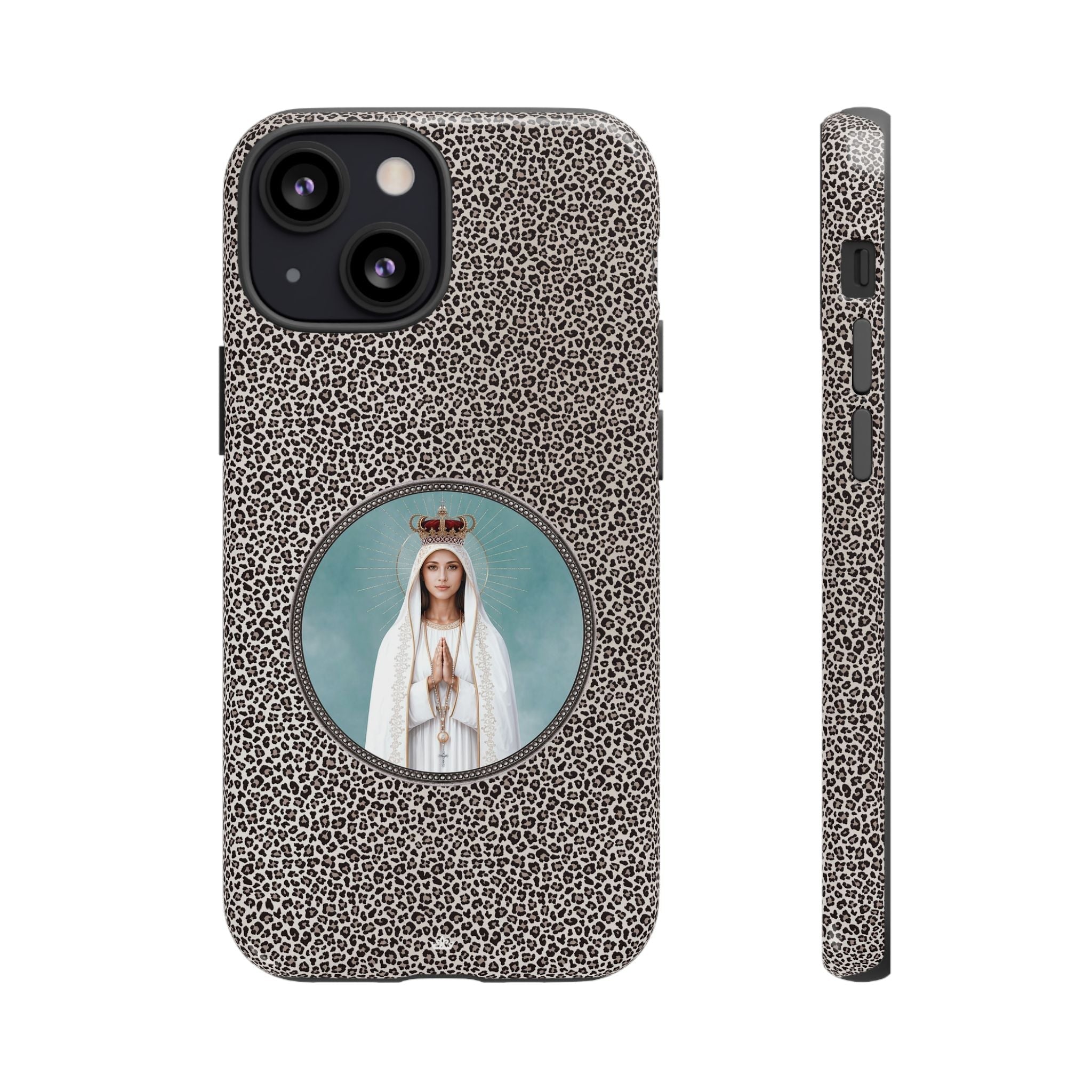 Our Lady of Fatima Hard Phone Case (Leopard) - Venxara