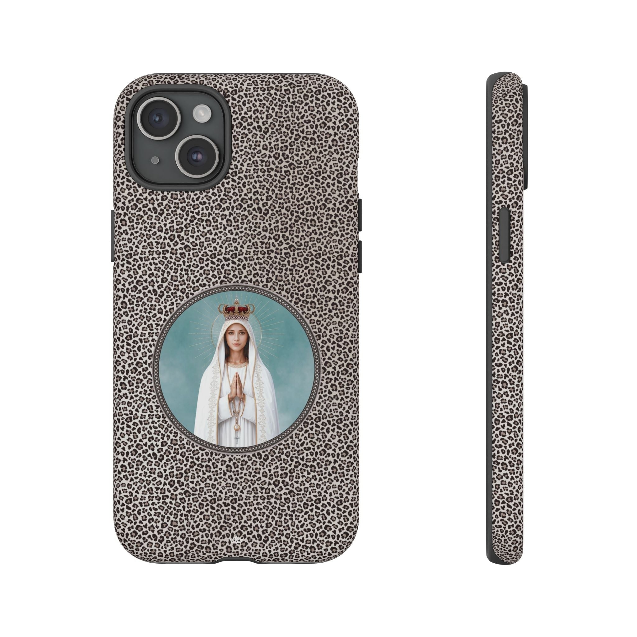 Our Lady of Fatima Hard Phone Case (Leopard) - Venxara