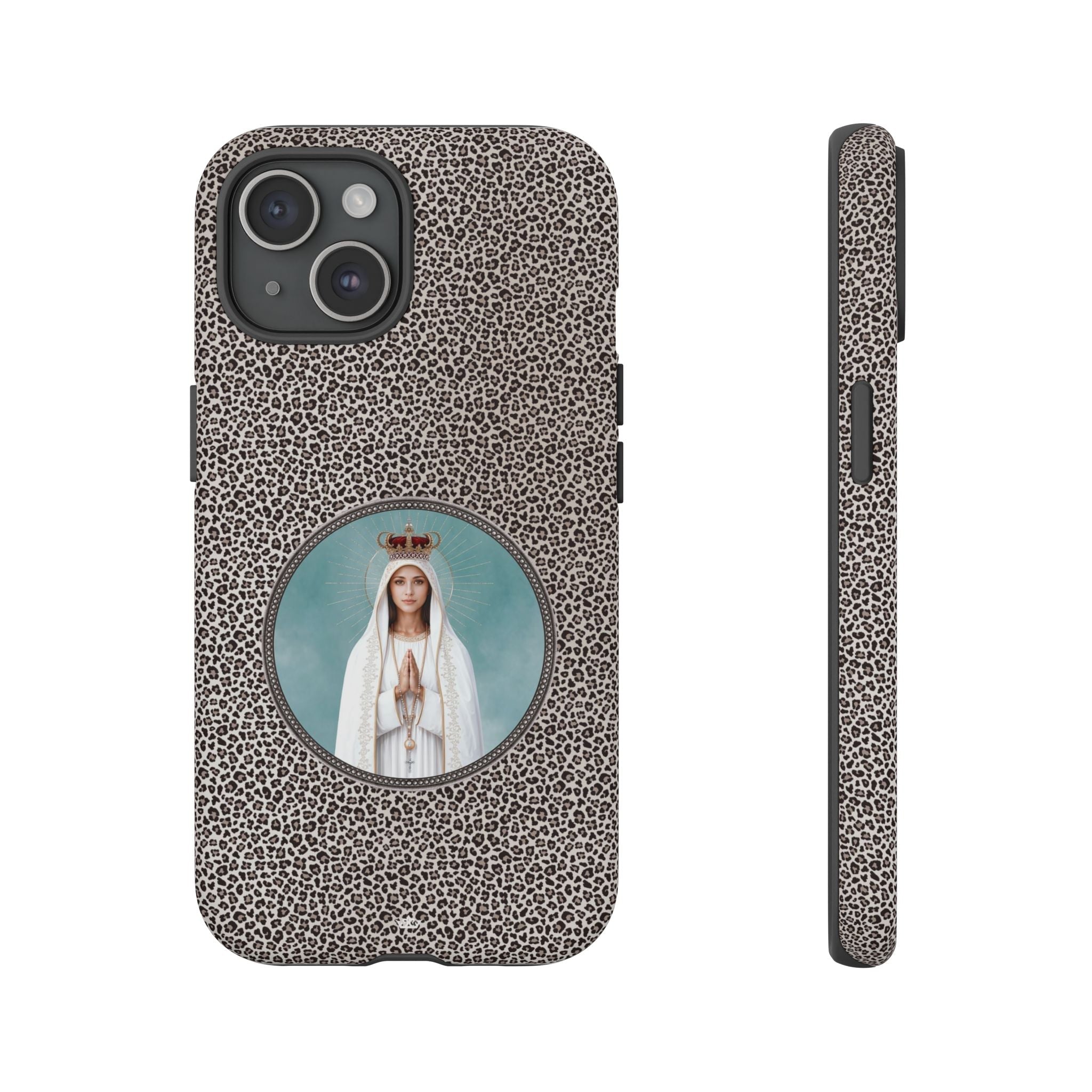 Our Lady of Fatima Hard Phone Case (Leopard) - Venxara
