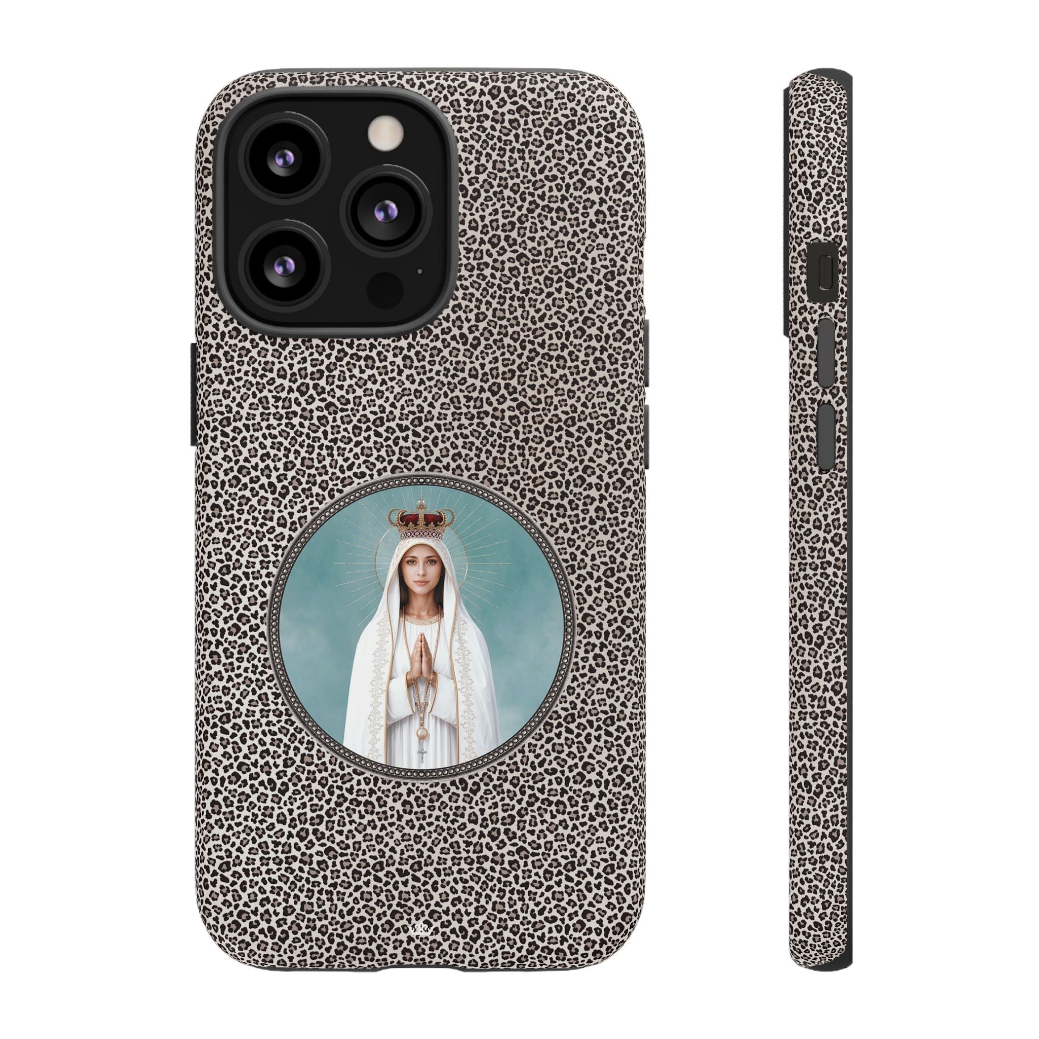Our Lady of Fatima Hard Phone Case (Leopard) - Venxara