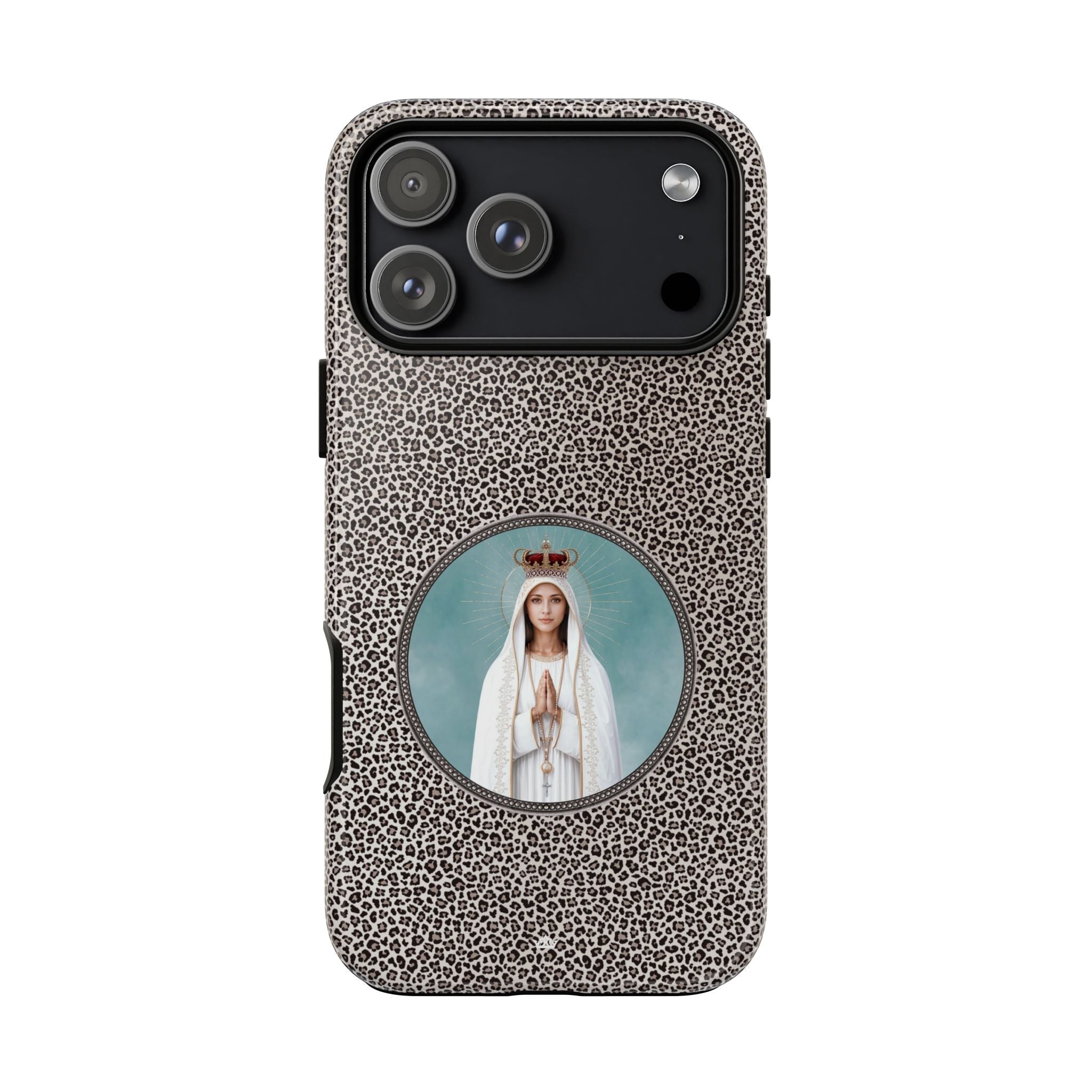 Our Lady of Fatima Hard Phone Case (Leopard) - Venxara