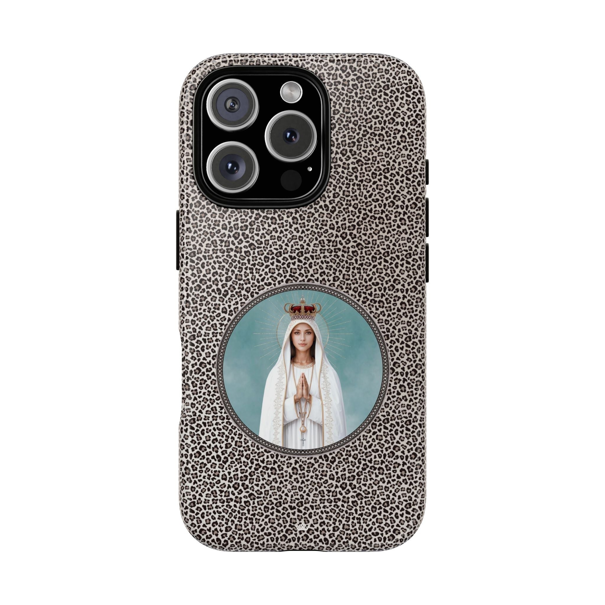 Our Lady of Fatima Hard Phone Case (Leopard) - Venxara