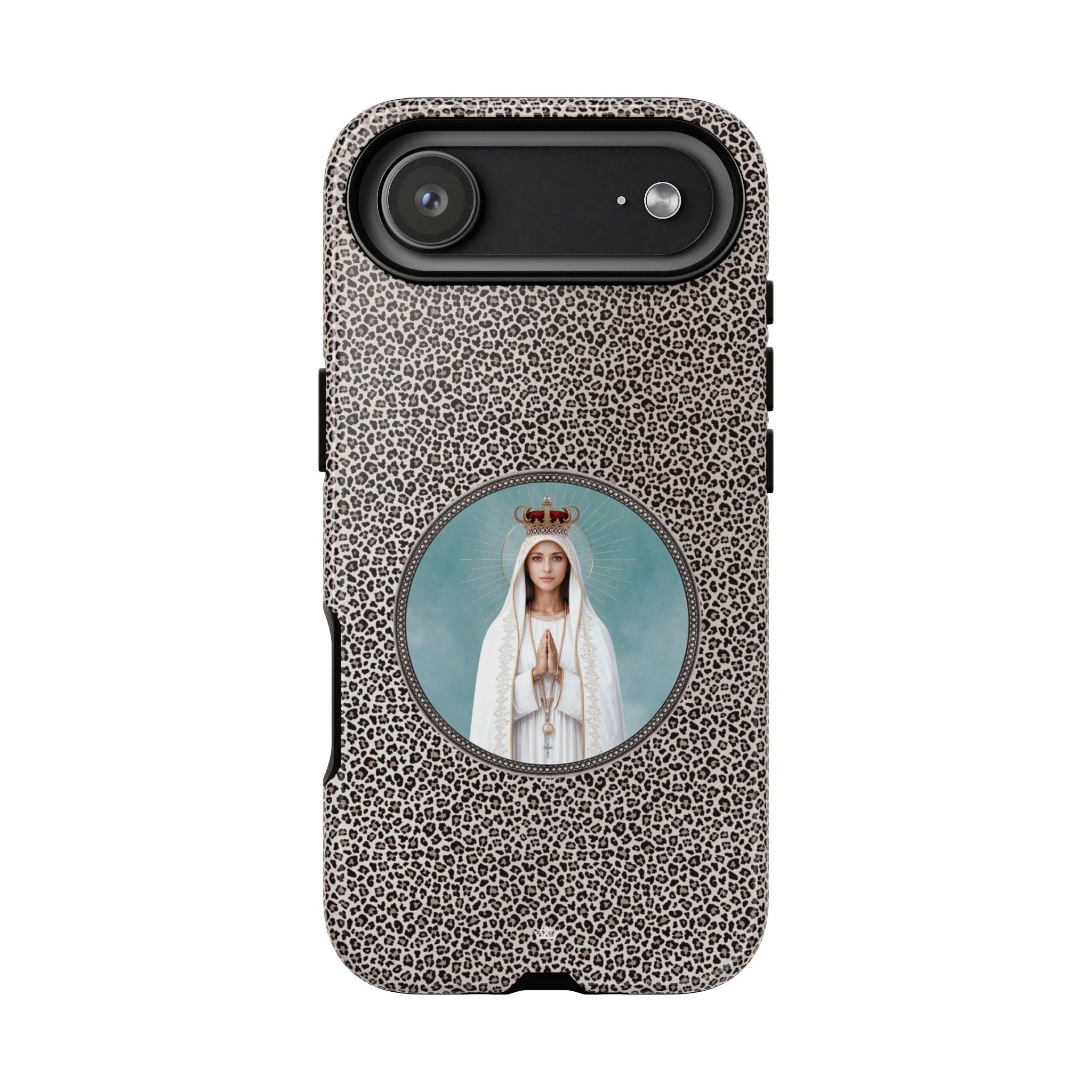 Our Lady of Fatima Hard Phone Case (Leopard) - Venxara