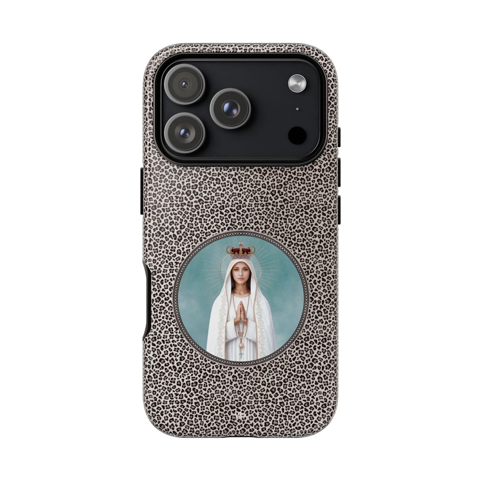 Our Lady of Fatima Hard Phone Case (Leopard) - Venxara