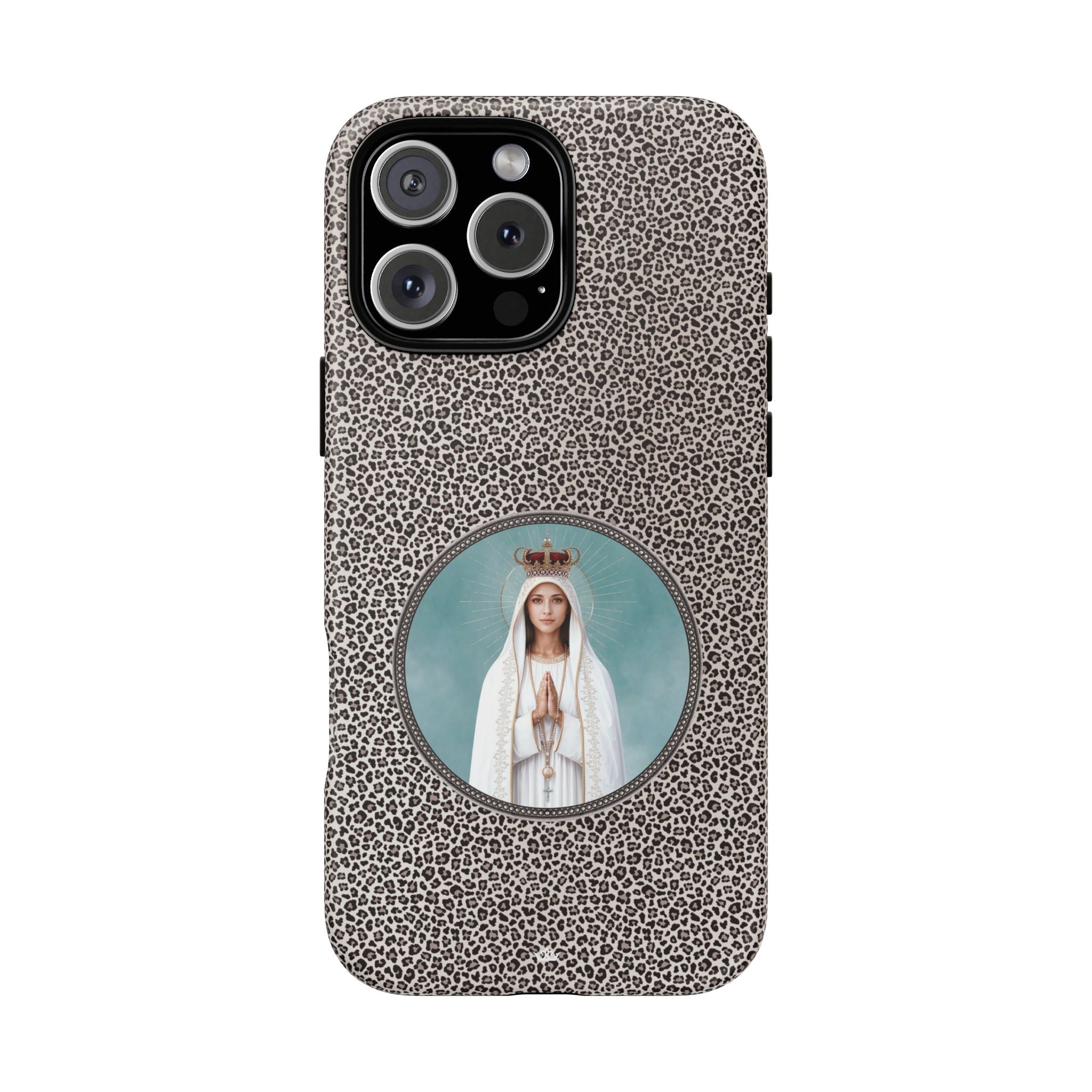 Our Lady of Fatima Hard Phone Case (Leopard) - Venxara