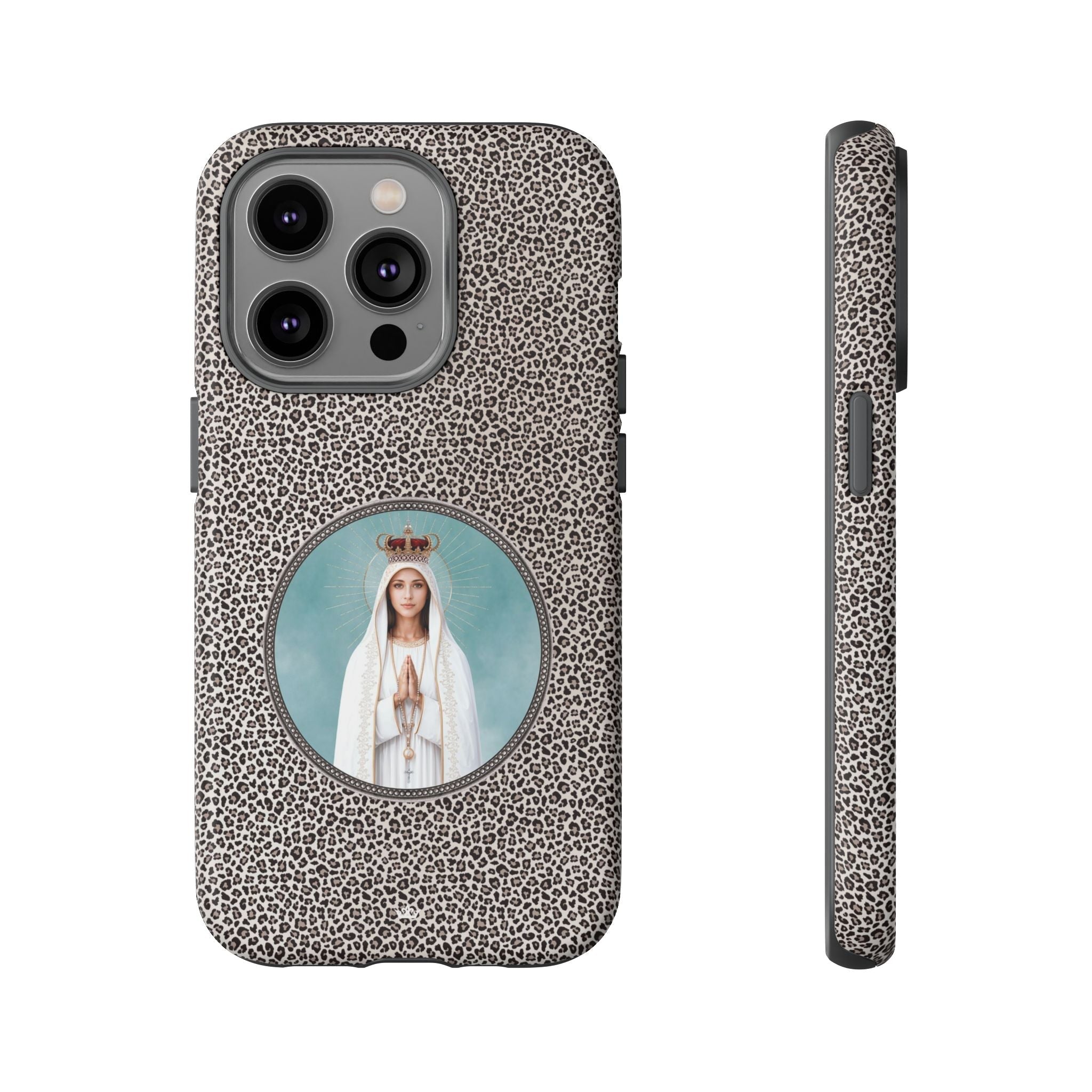 Our Lady of Fatima Hard Phone Case (Leopard) - Venxara