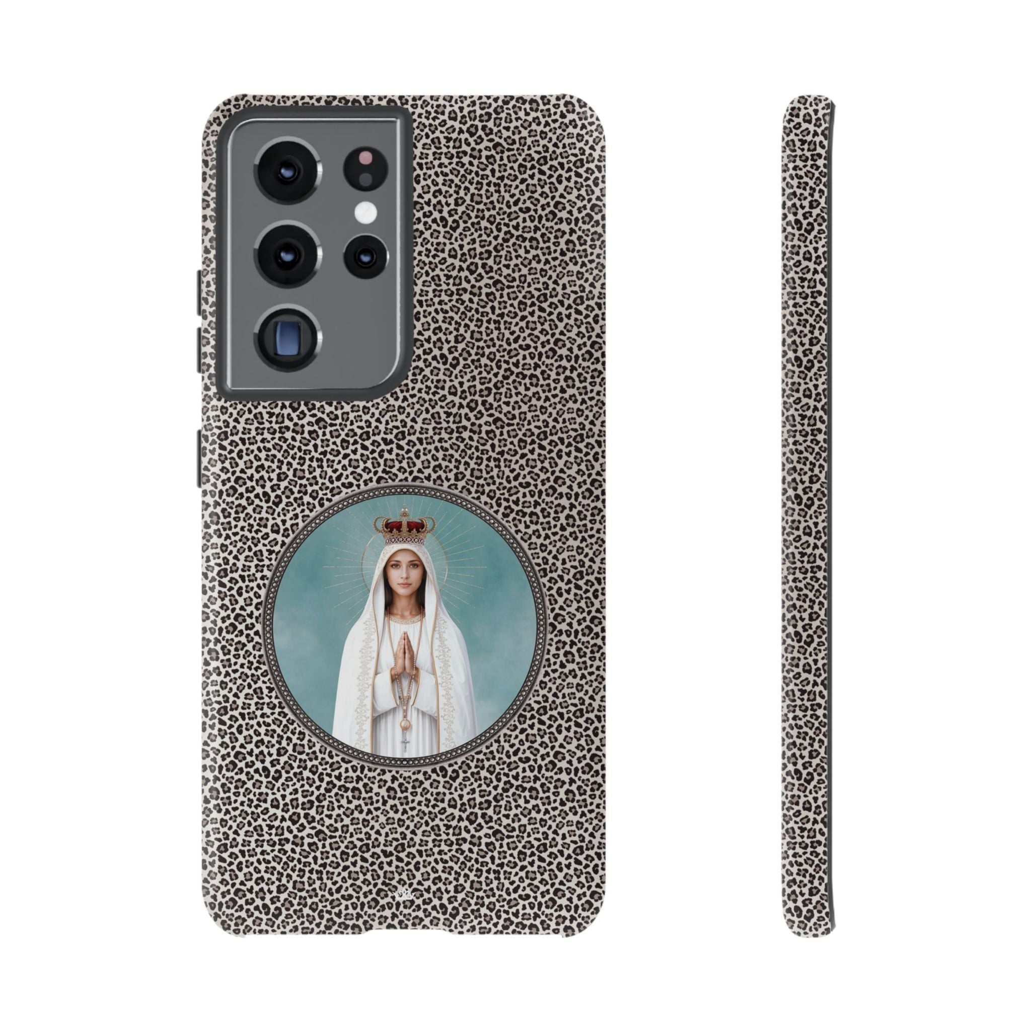 Our Lady of Fatima Hard Phone Case (Leopard) - Venxara
