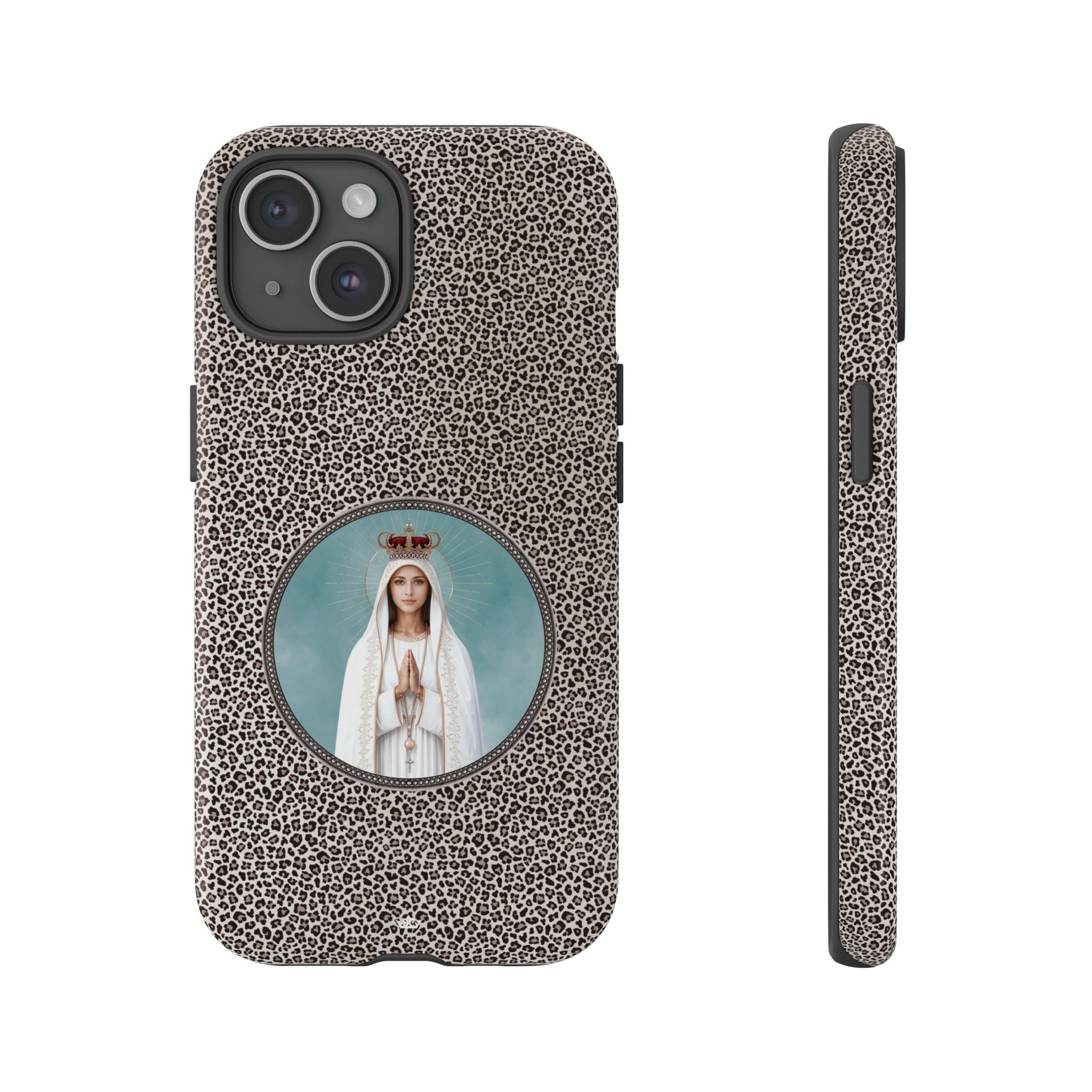 Our Lady of Fatima Hard Phone Case (Leopard) - Venxara