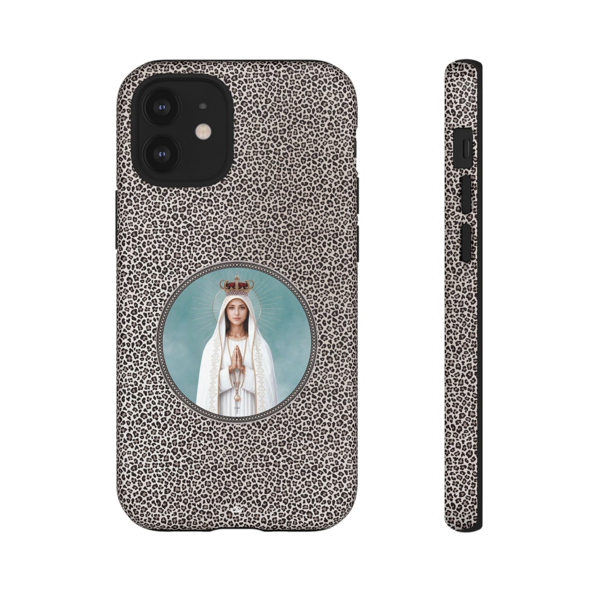 Our Lady of Fatima Hard Phone Case (Leopard) - Venxara